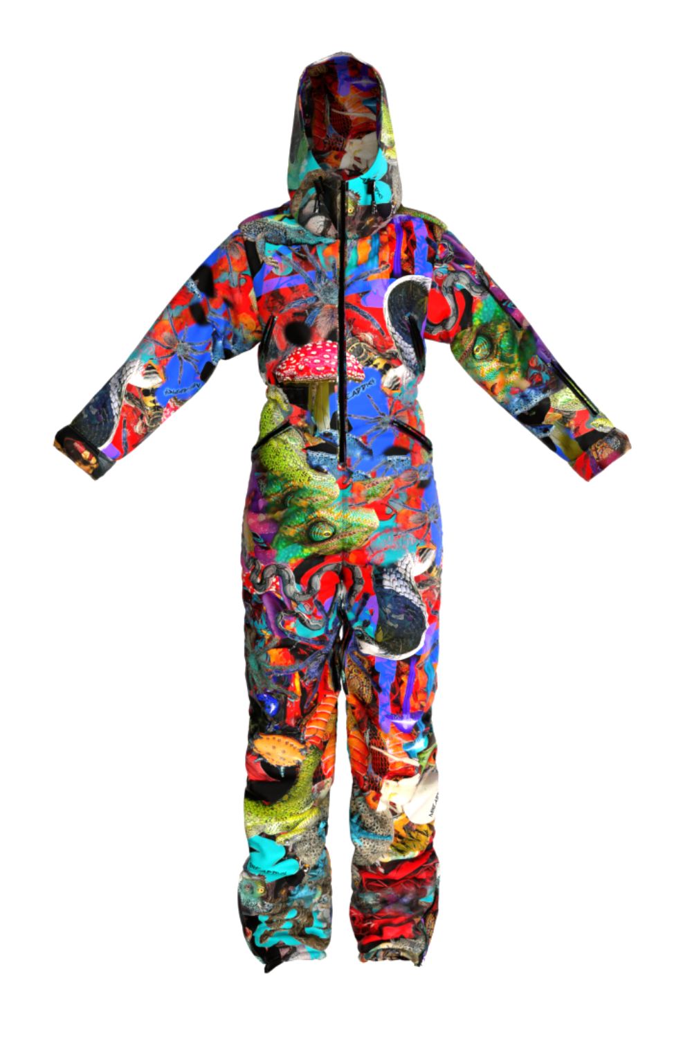Women`s winter ski / snowboard suit with colorful abstract print / Snowsuit