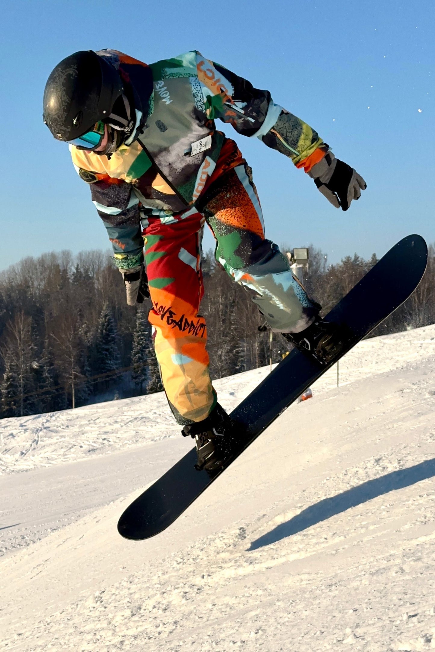 Vīriešu ziemas slēpošanas/snovborda kombinezons oranžās krāsās