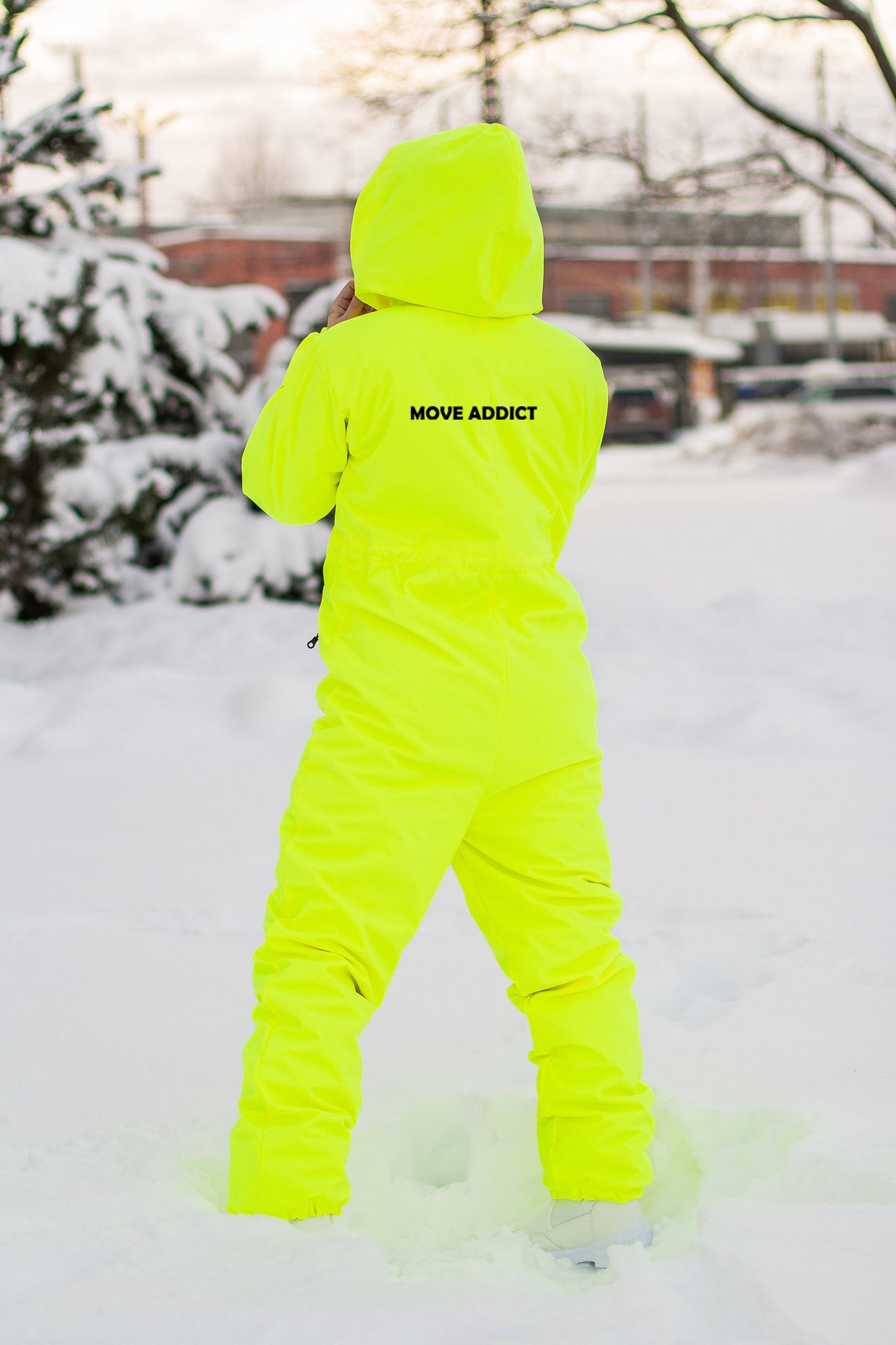 Women`s winter ski / snowboard suit Neon Yellow color / Snowsuit