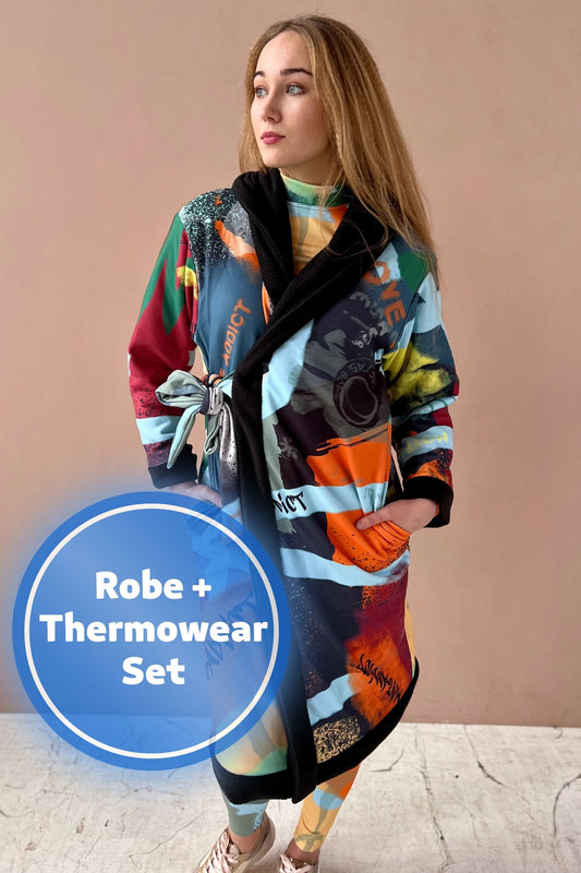 SET: Warm Robe+ Thermowear Top + Leggings