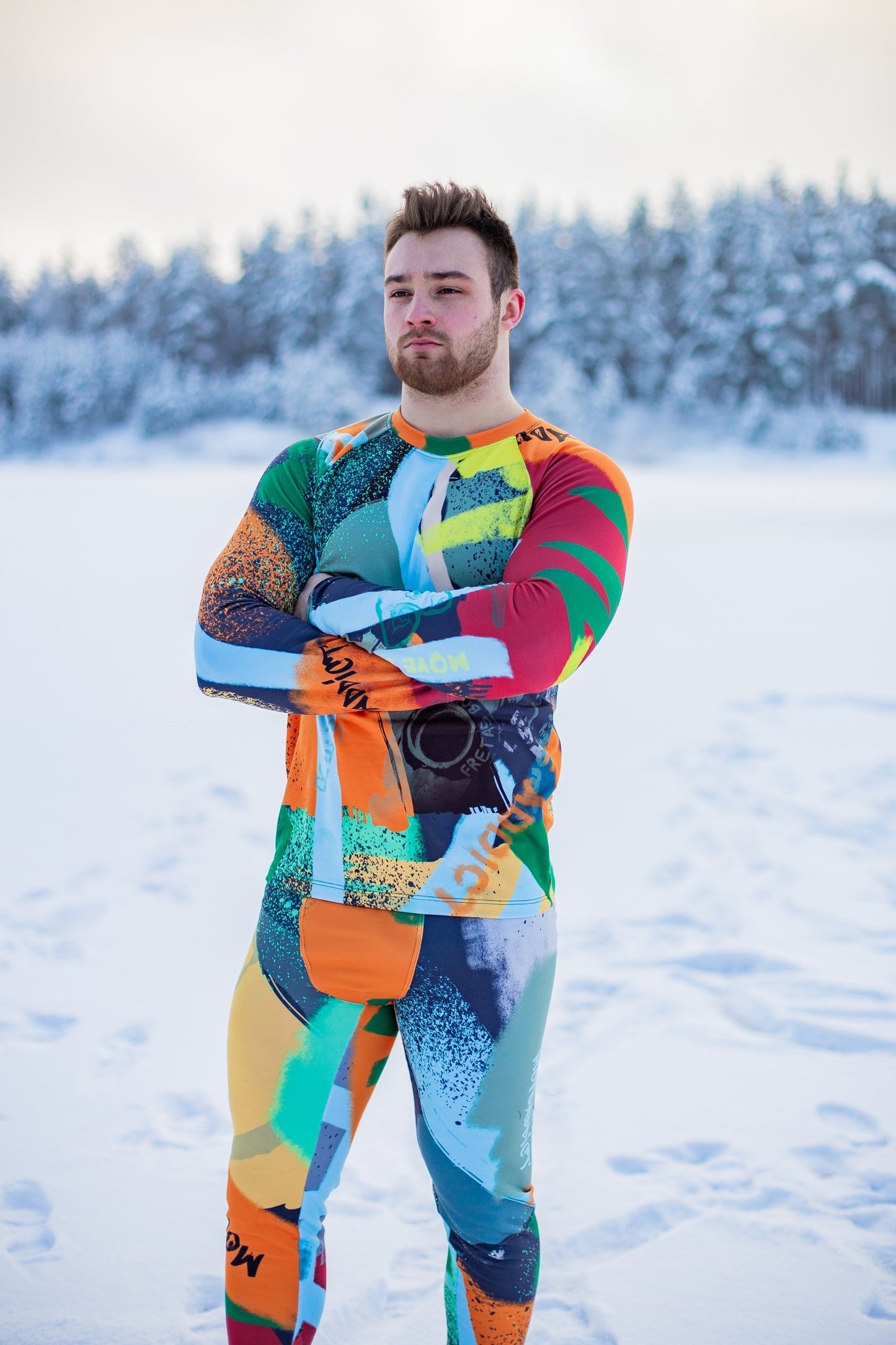 SET: Blaue Winter-Thermounterwäsche für Herren, Bergbekleidung, Snowboard-Stil, Herren-Leggings und -Oberteil, Herren-Bergbekleidung, Herren-Leggings