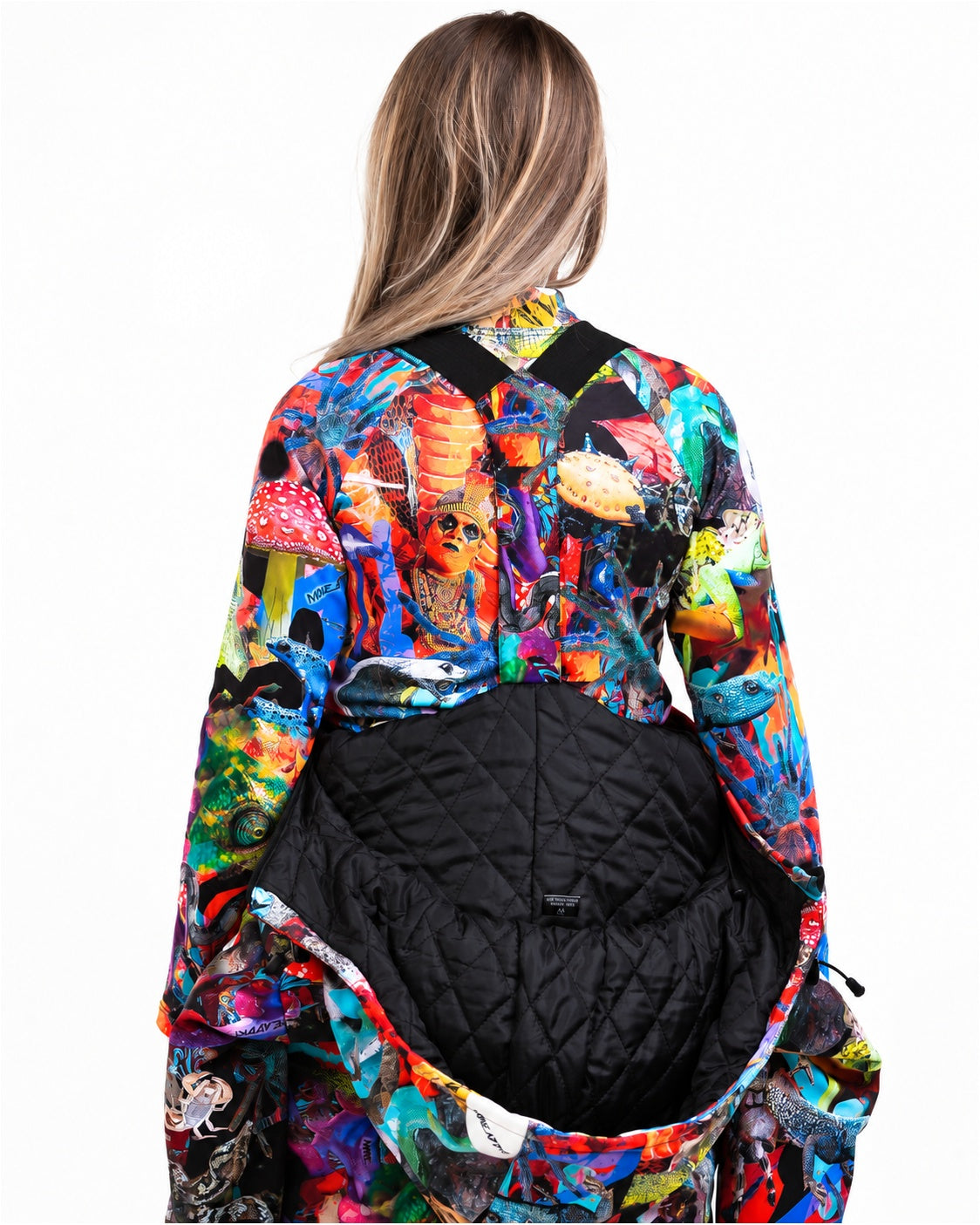 Internal braces from the back – MoveAddict Mind Jungle print women's snowsuit