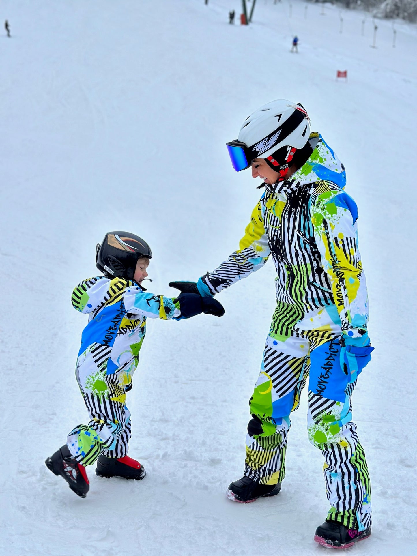 Women`s winter ski / snowboard suit with yellow&green colors / Snowsuit