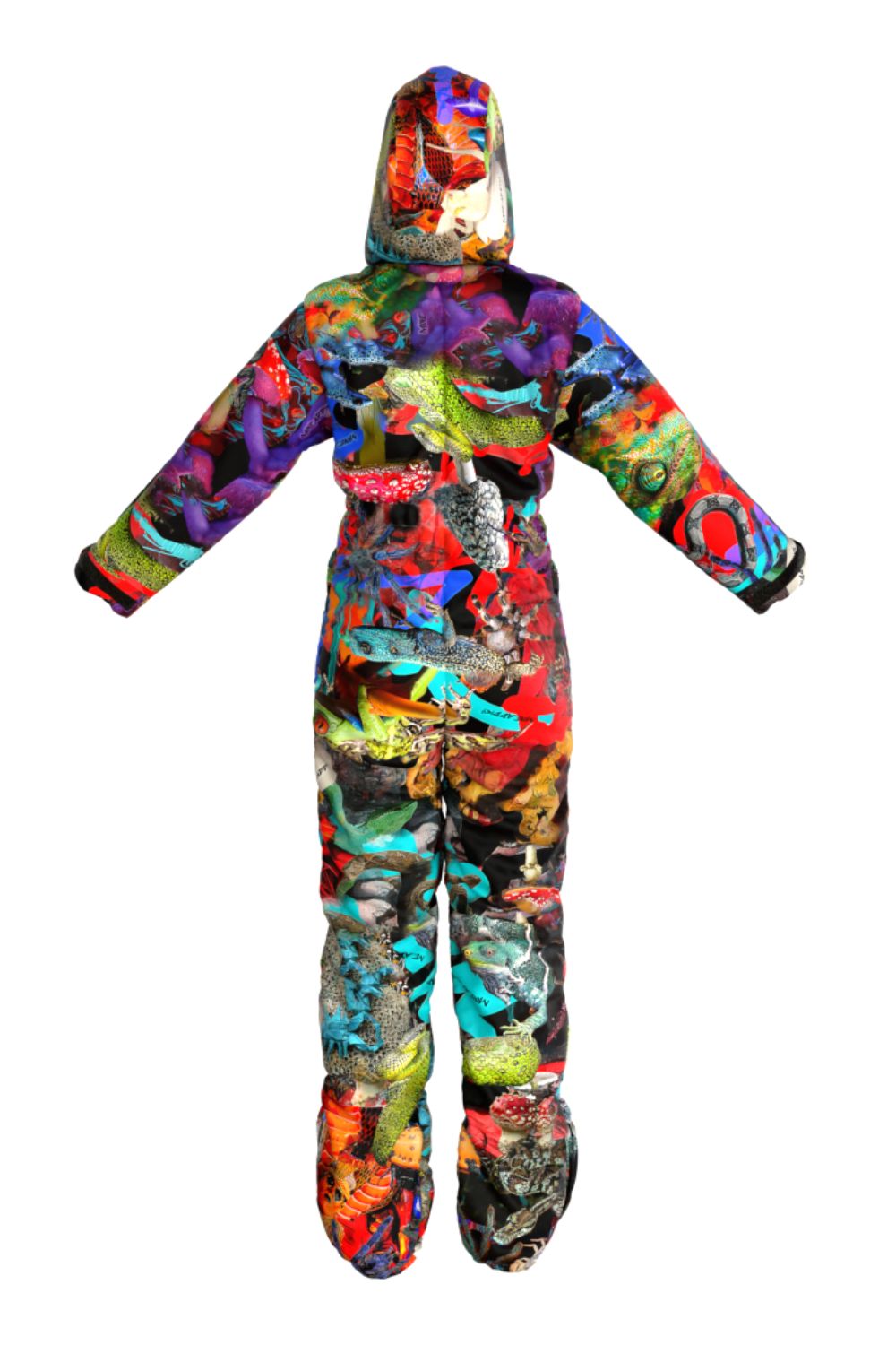 Women`s winter ski / snowboard suit with colorful abstract print / Snowsuit