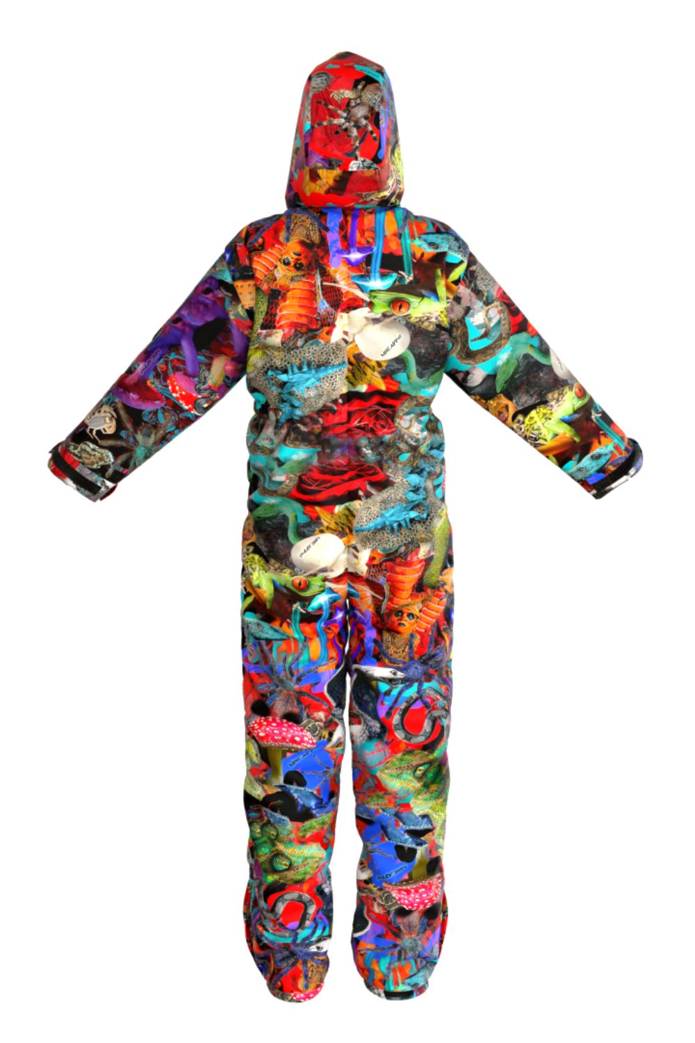 Men's winter ski / snowboard onesie with colorful abstract print / Snowsuit