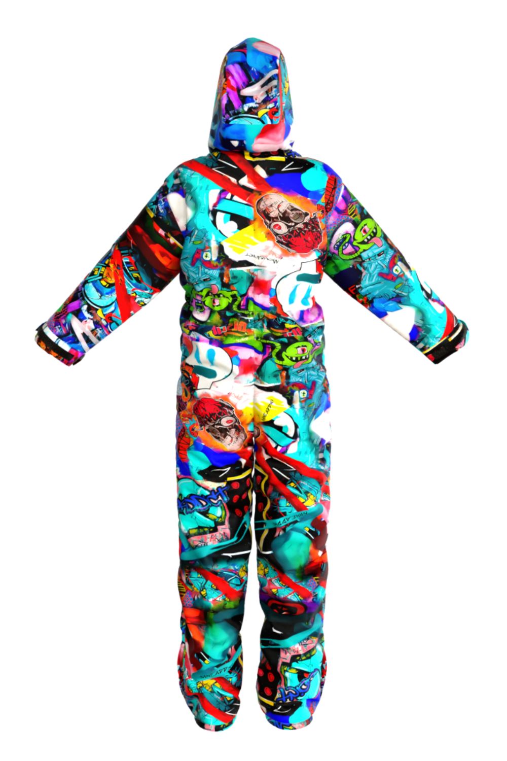 Rent of Men's Snowsuit, Graffiti Print. Size XL. For height 170-182 cm.
