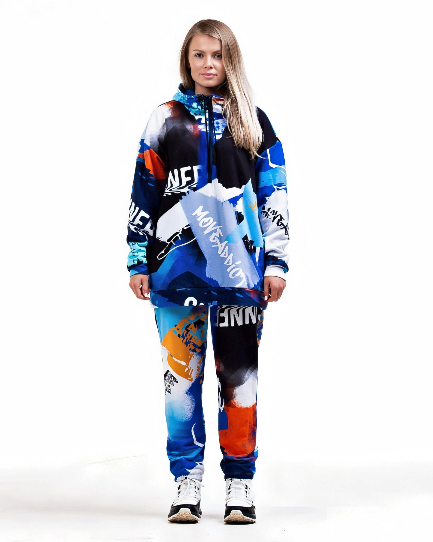 Blue Graffiti Women's Hoodie &Joggers