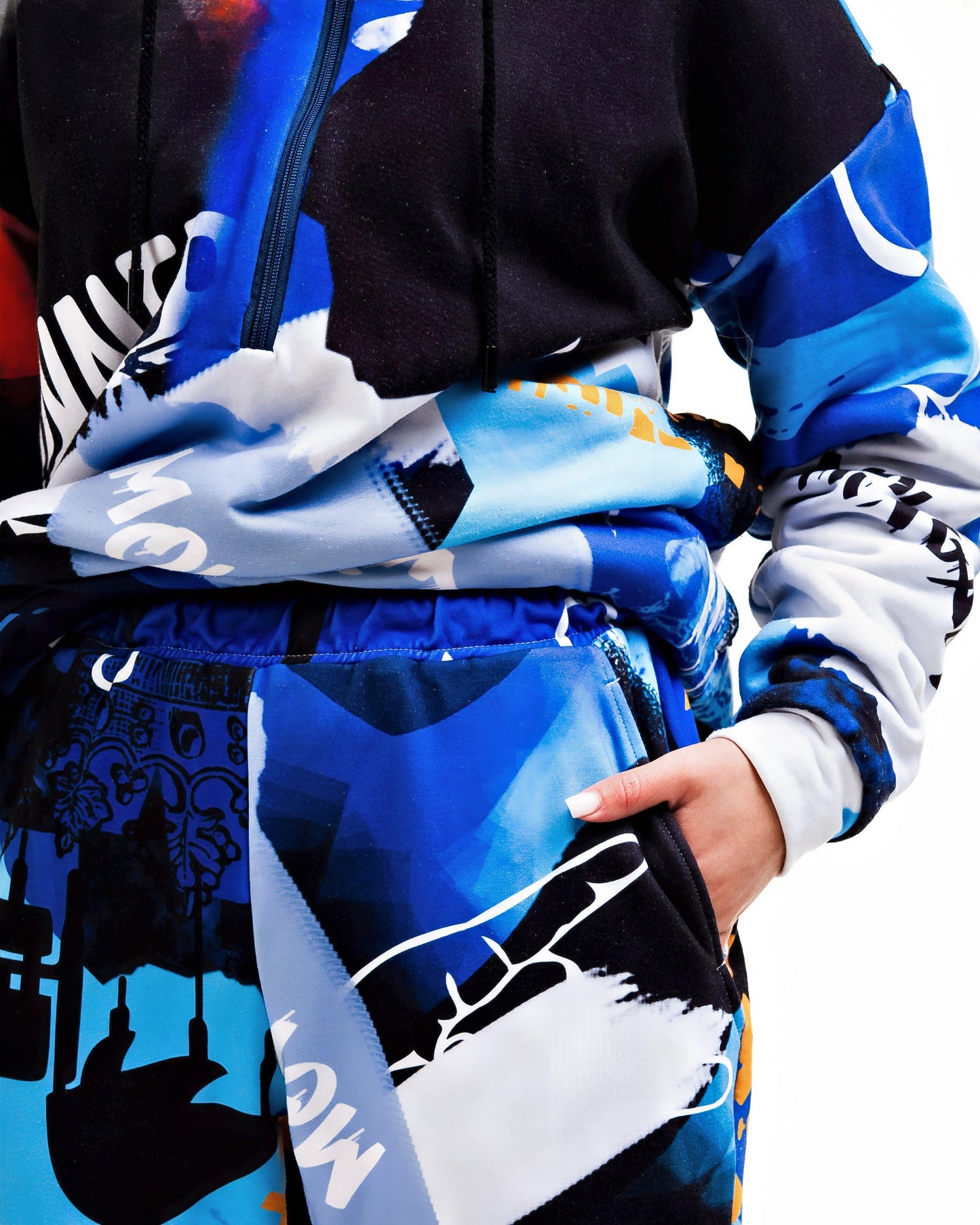 Blue Graffiti Women's Hoodie &Joggers