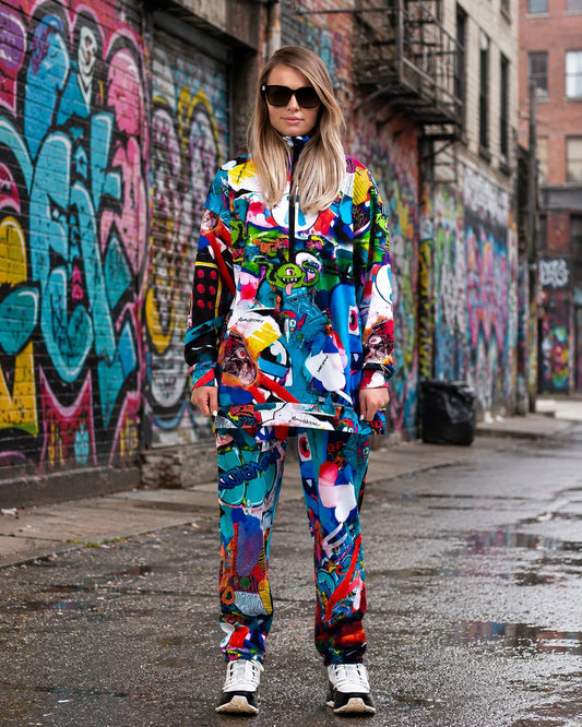 Women's Graffiti print Hoodie & Jogger Pants "Monter Party"