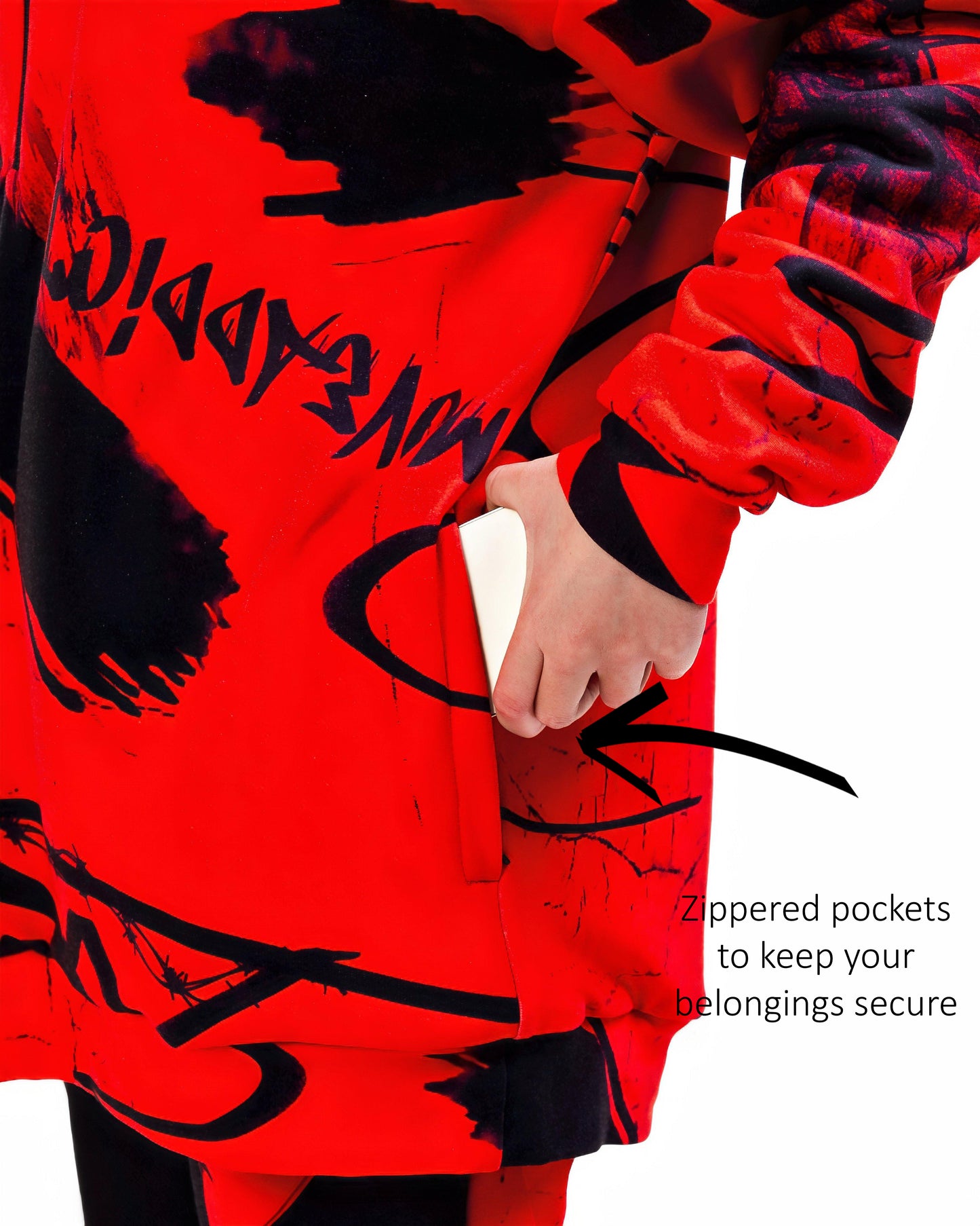 Edgy Red Women's Hoodie & Joggers