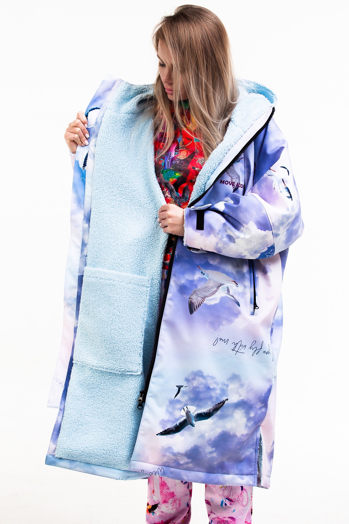 Unisex oversized softshell parka with fleece lining in many colors