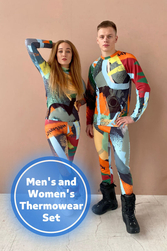 KOMPLEKTS: Sieviešu un vīriešu termoveļa, legingi + krekls