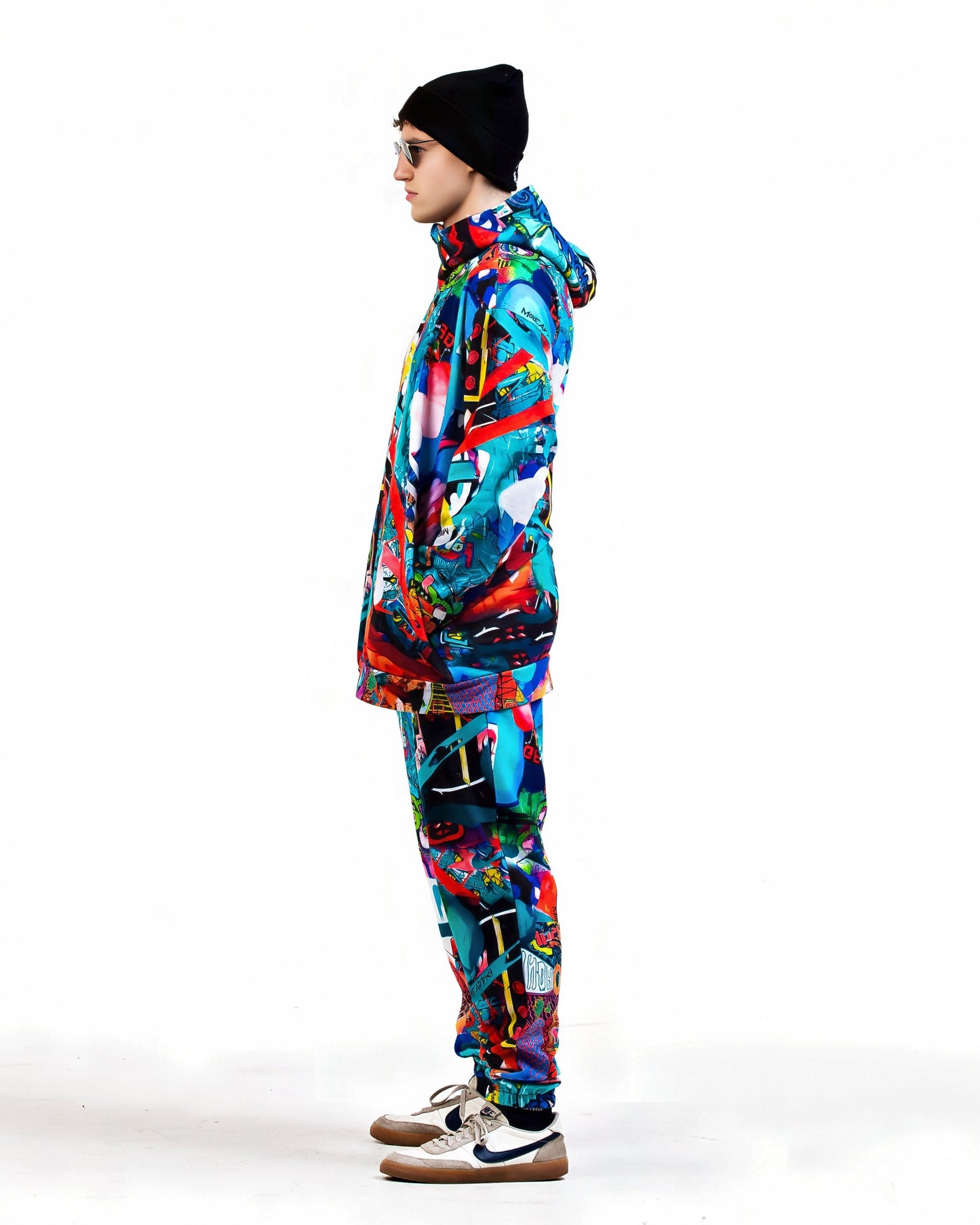 Men's Graffiti Print Hoodie & Jogger Pants "Monster Party"