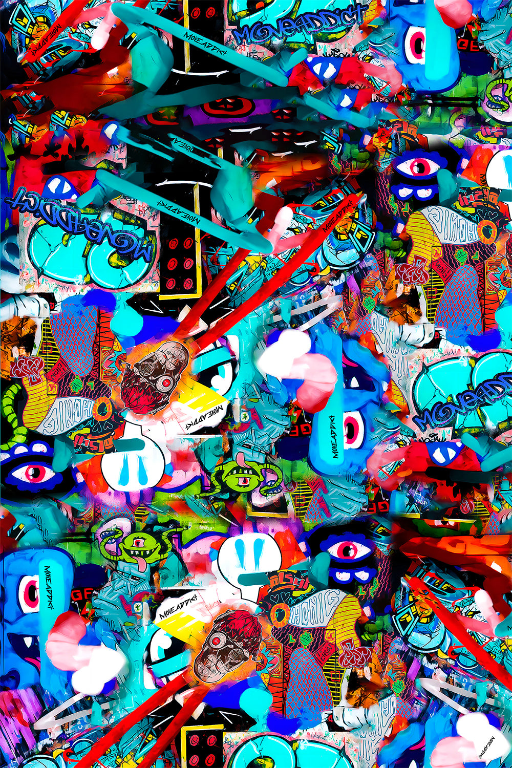 Rent of Men's Snowsuit, Graffiti Print. Size XL. For height 170-182 cm.