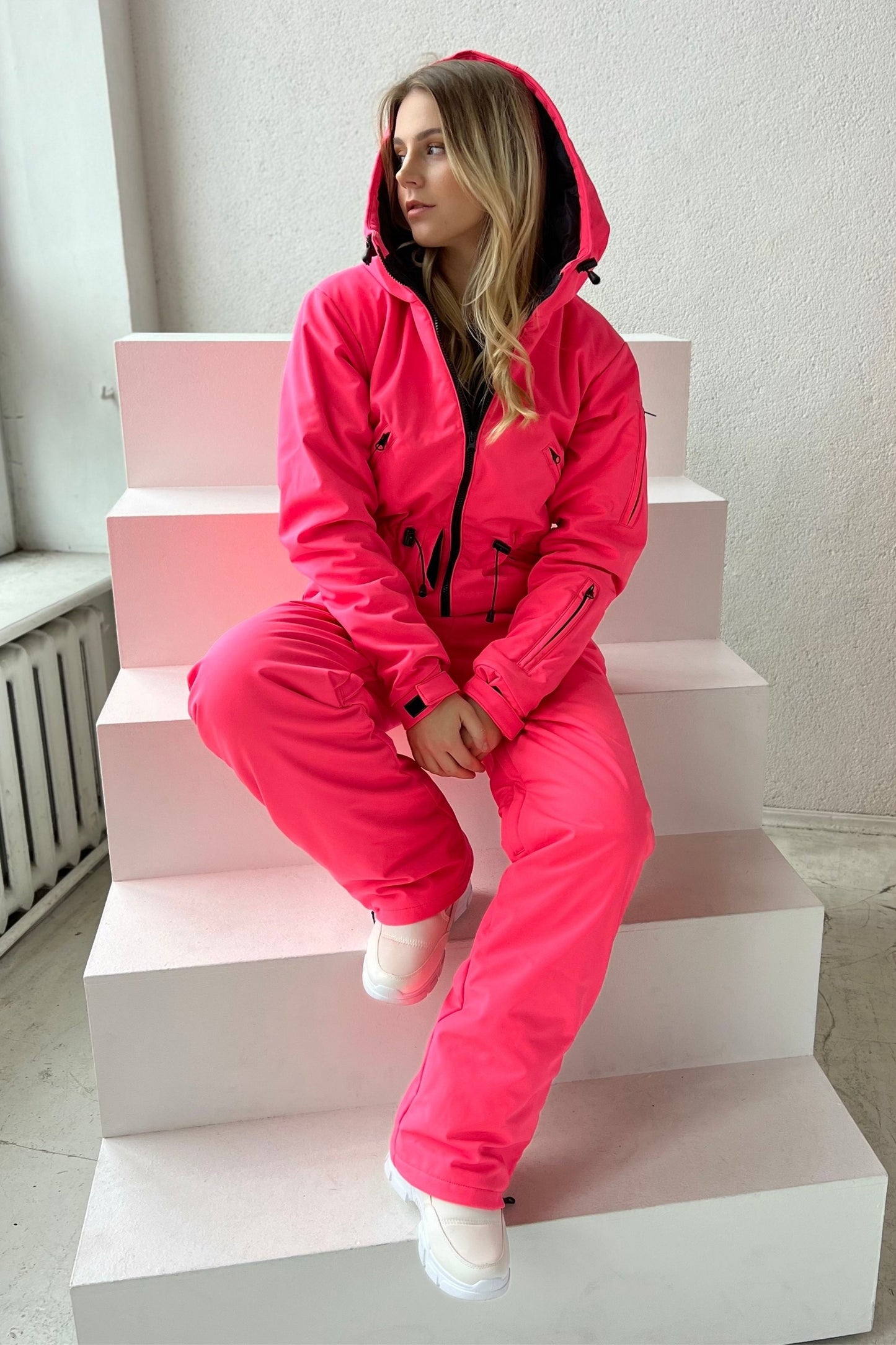 Rent of Women's Snowsuit, Neon Pink color. Size 34. For height 155-167 cm.