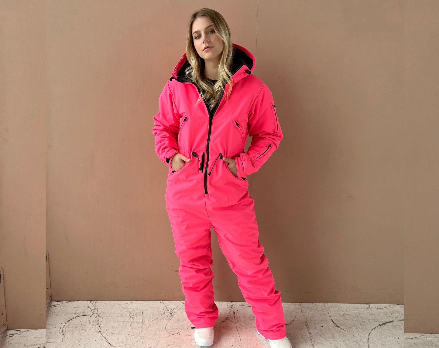 Rent of Women's Snowsuit, Neon Pink color. Size 34. For height 155-167 cm.