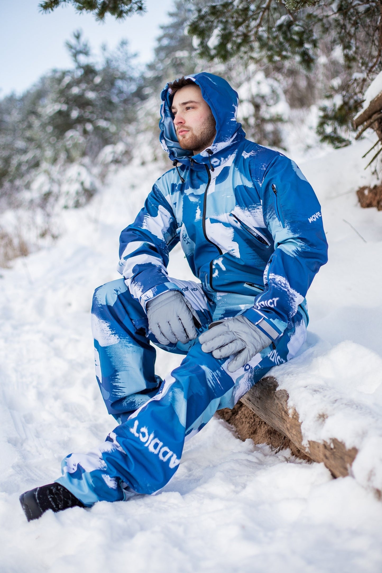 Rent of Men's Snowsuit, Blue Grey color. Size M. For height 183-196 cm.