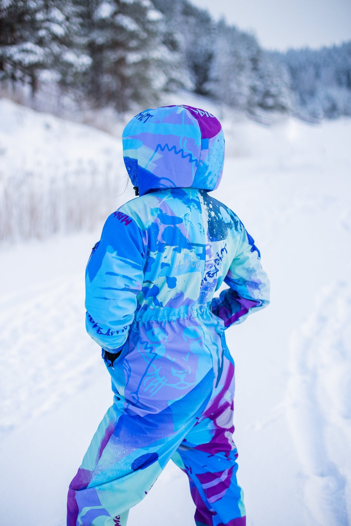 Rent of Women's Snowsuit, Purple Blue color. Size 38. For height 155-167 cm.