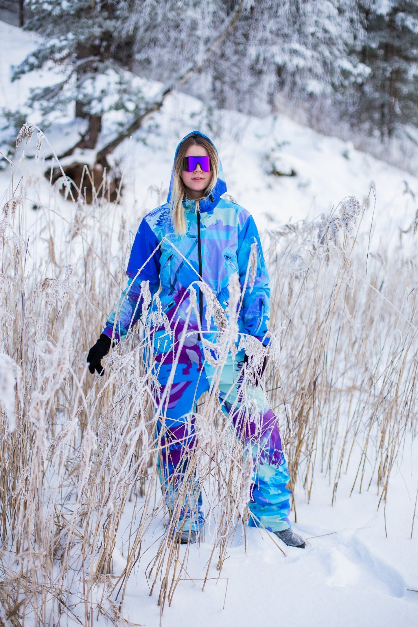 Rent of Women's Snowsuit, Purple Blue color. Size 38. For height 155-167 cm.