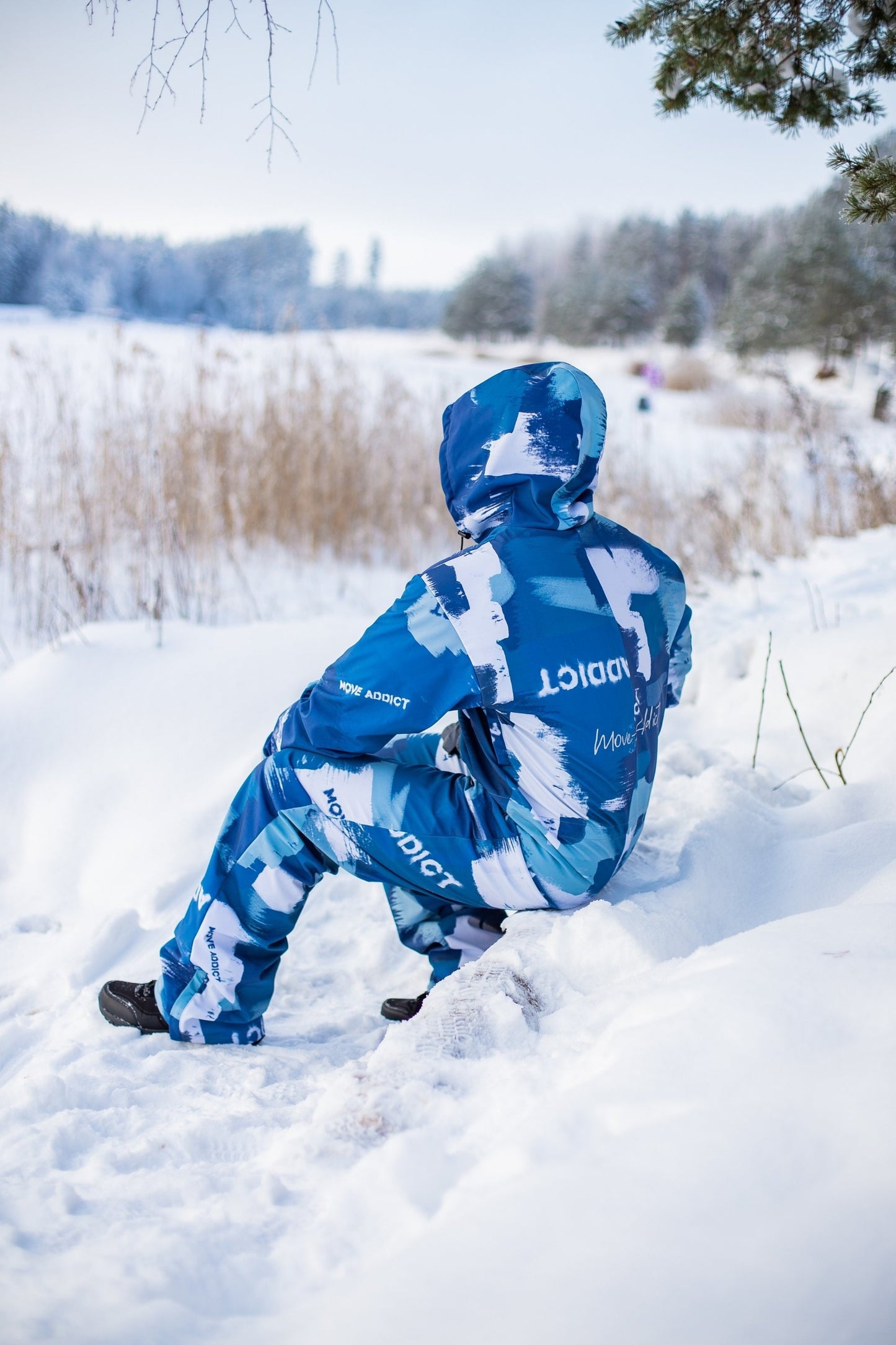 Rent of Men's Snowsuit, Blue Grey color. Size M. For height 183-196 cm.