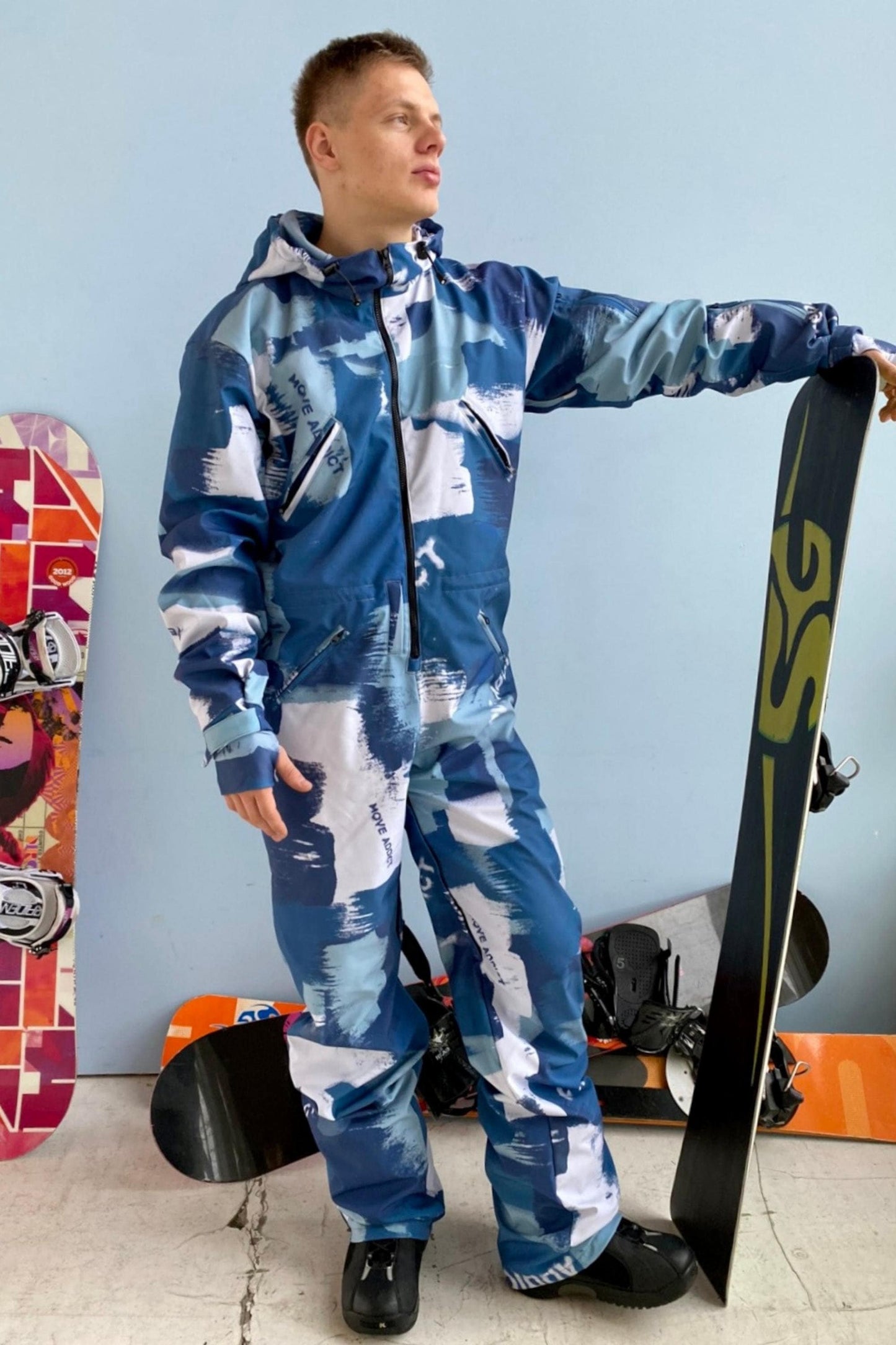 Rent of Men's Snowsuit, Blue Grey color. Size M. For height 183-196 cm.