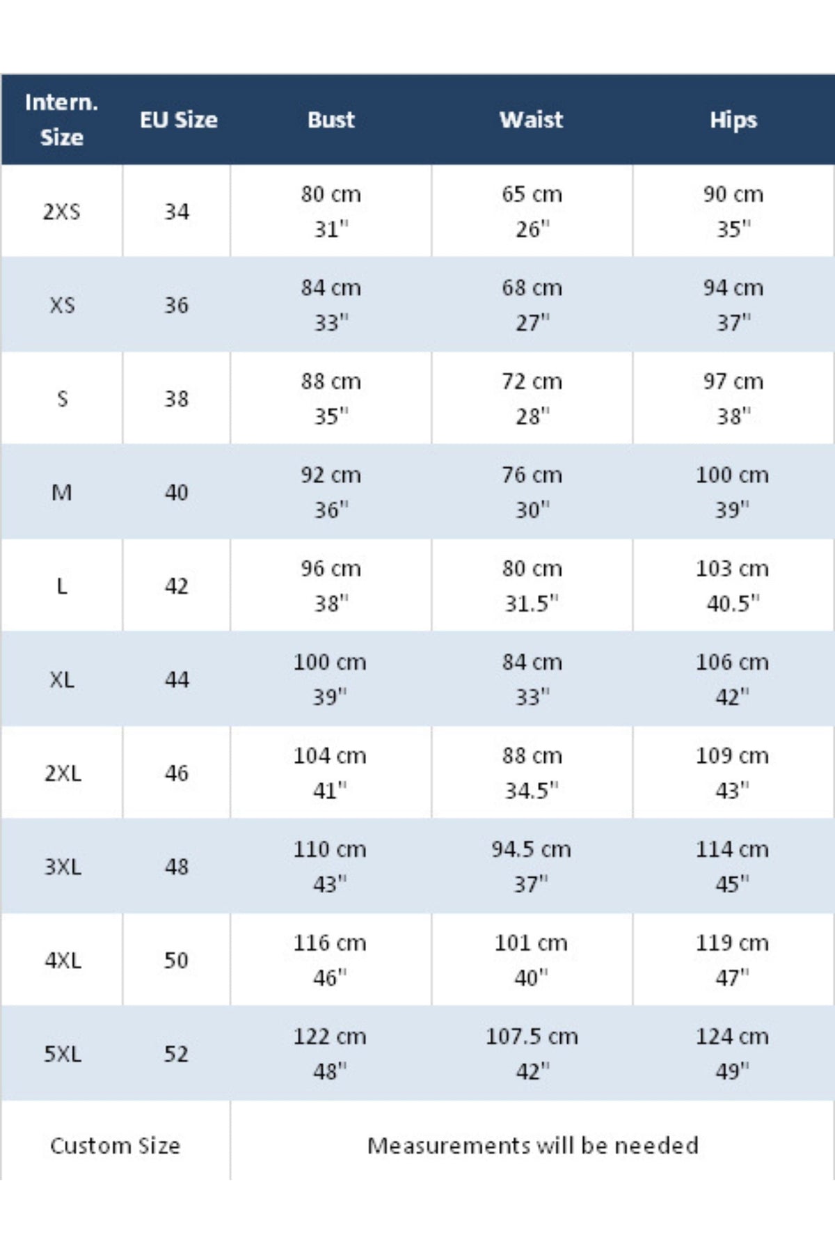MoveAddict size chart – how to measure