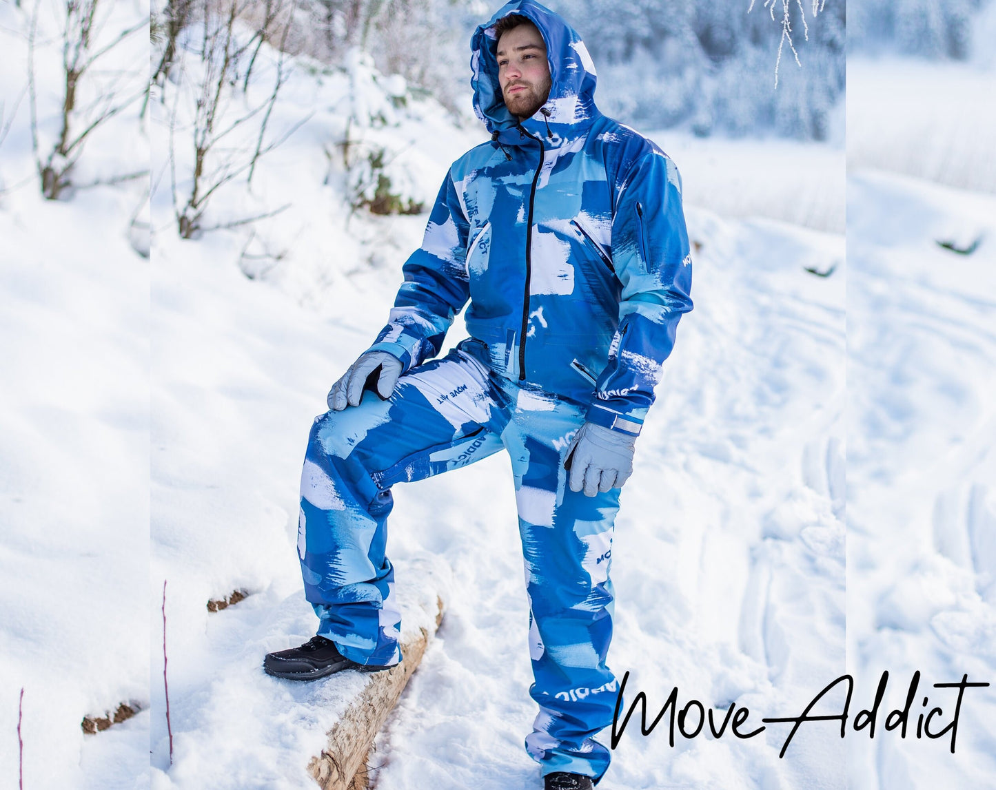 Rent of Men's Snowsuit, Blue Grey color. Size M. For height 183-196 cm.