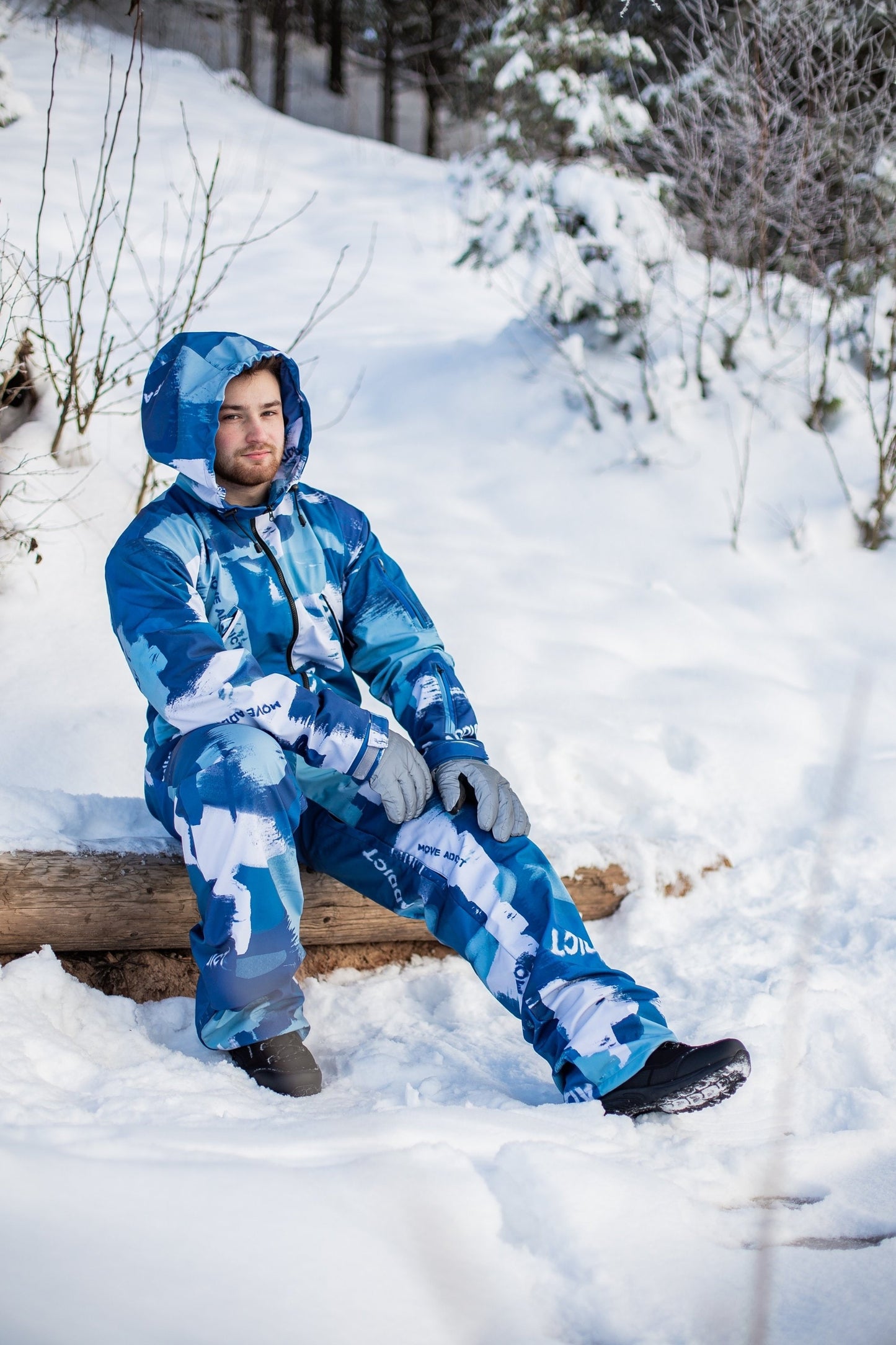 Rent of Men's Snowsuit, Blue Grey color. Size M. For height 183-196 cm.
