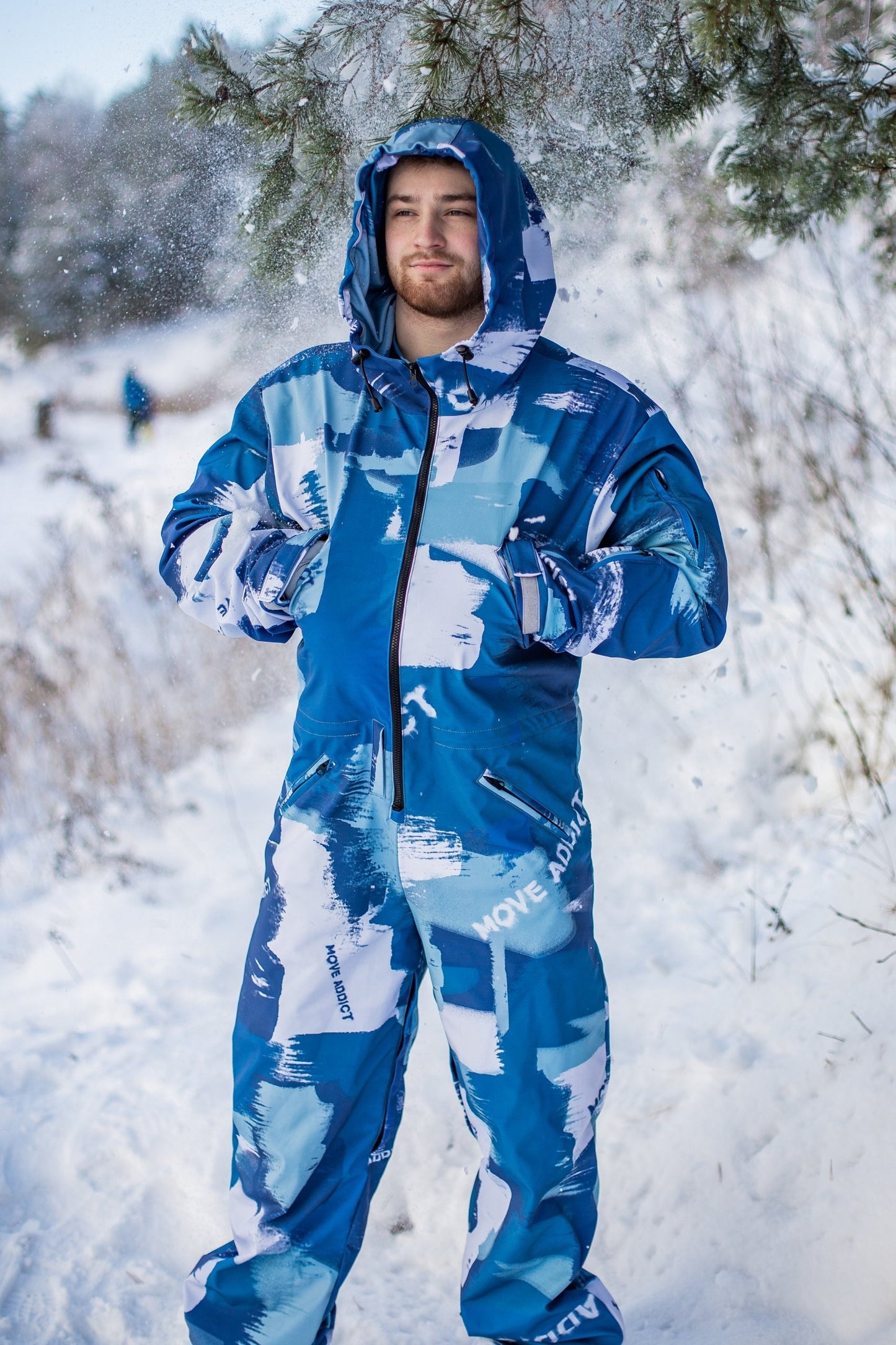 Rent of Men's Snowsuit, Blue Grey color. Size M. For height 183-196 cm.