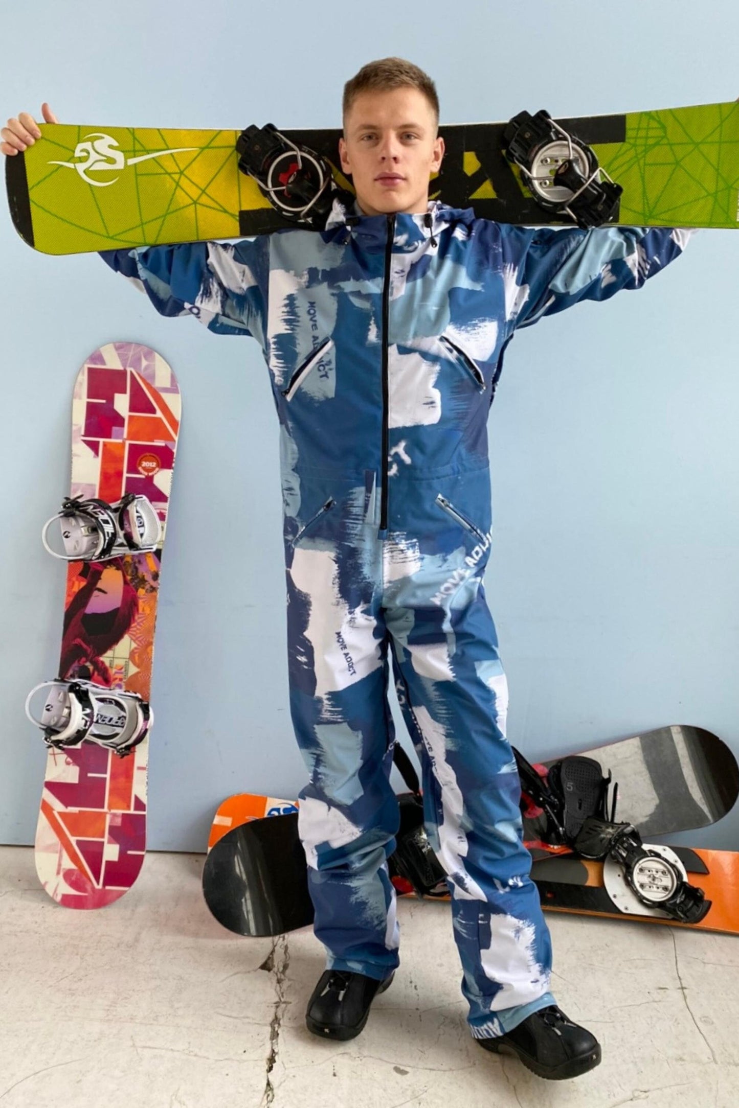 Rent of Men's Snowsuit, Blue Grey color. Size M. For height 183-196 cm.