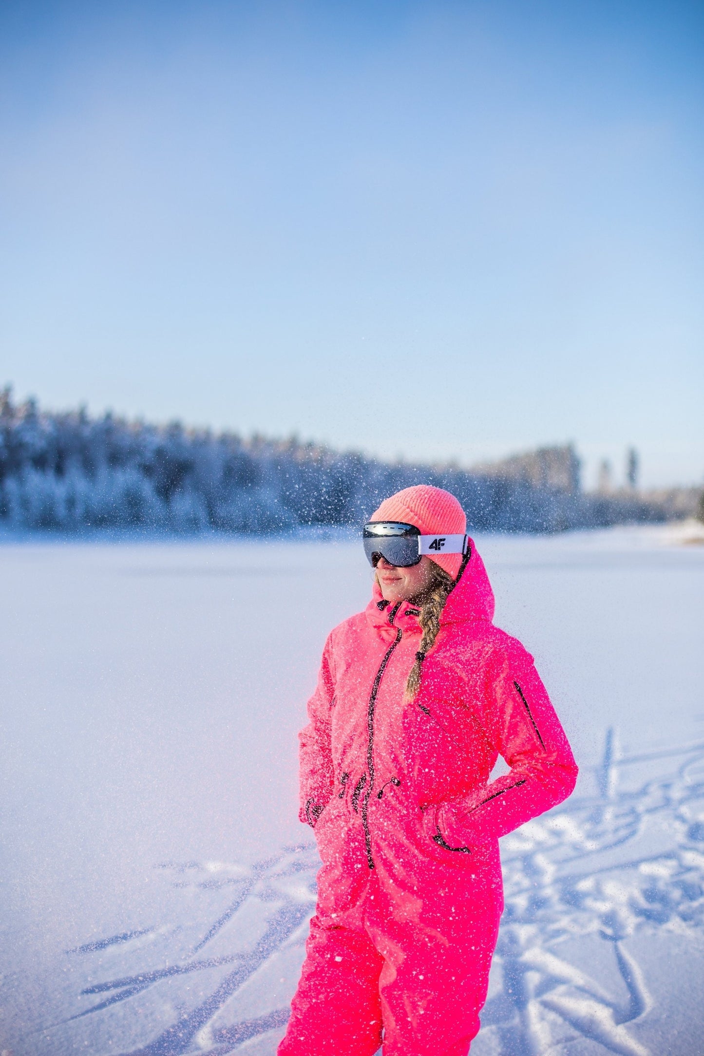Rent of Women's Snowsuit, Neon Pink color. Size 34. For height 155-167 cm.