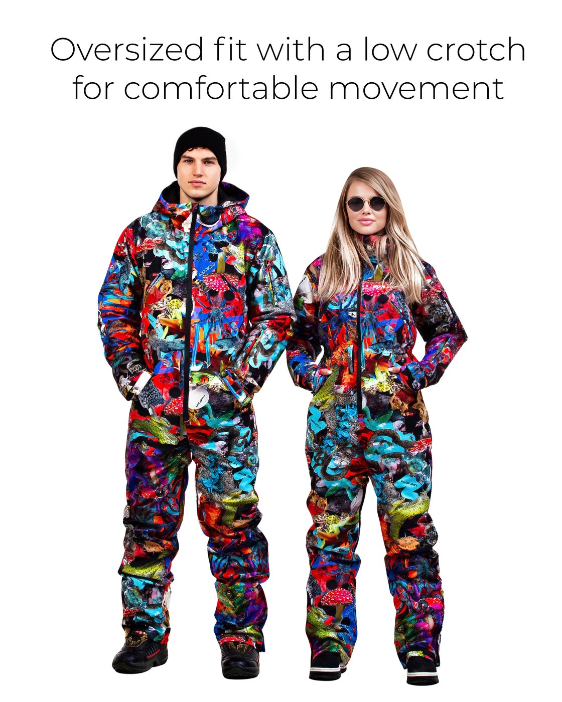 Oversized fit with a low crotch for comfortable movement