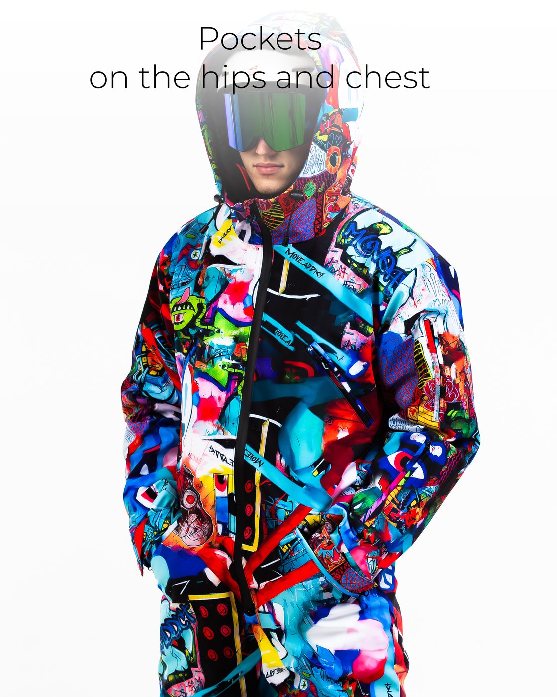 Pockets on hips and chest