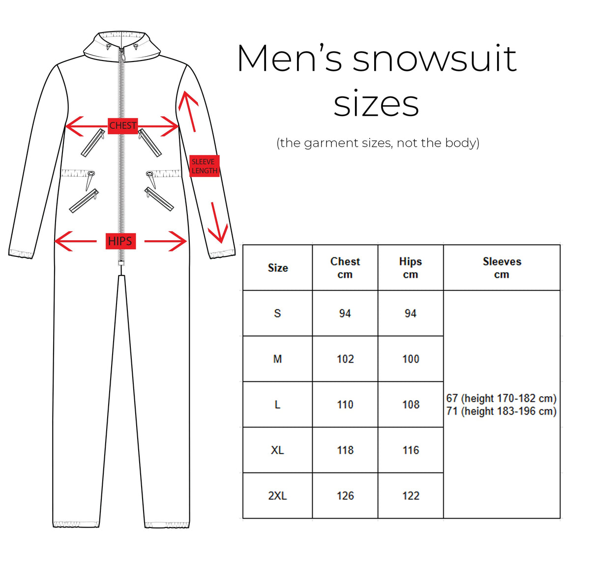 MoveAddict men's size chart – how to measure