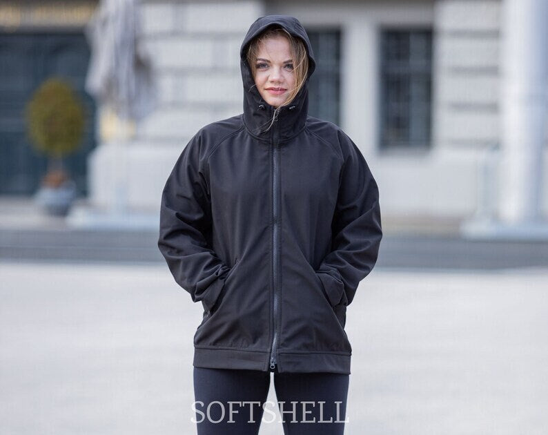 Black windproof jacket, Women sport jacket, outerwear, Parka jacket women, hooded jacket, spring parka jacket, Plus size jacket