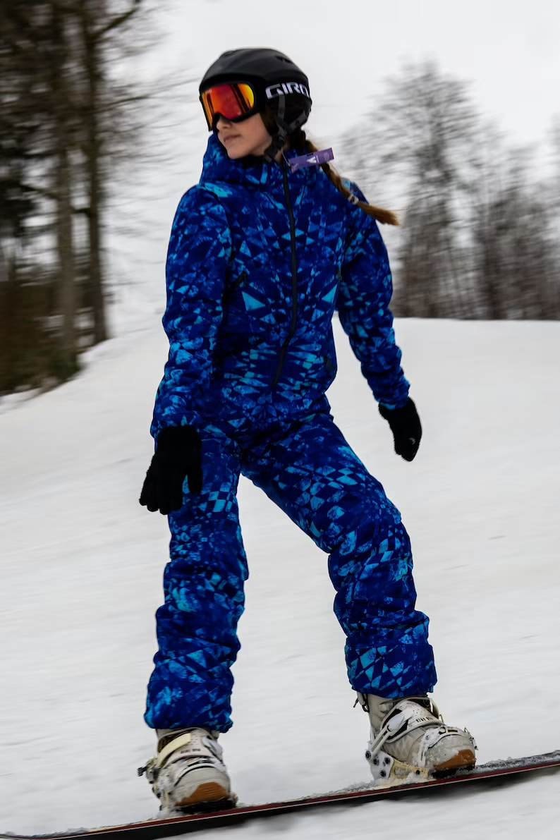 Ski Onesie, Snowboard Suit, Jumpsuit winter, snowboard clothes, ski suit women, Women ski jumpsuit, Blue Skiing Overall, Snowsuit