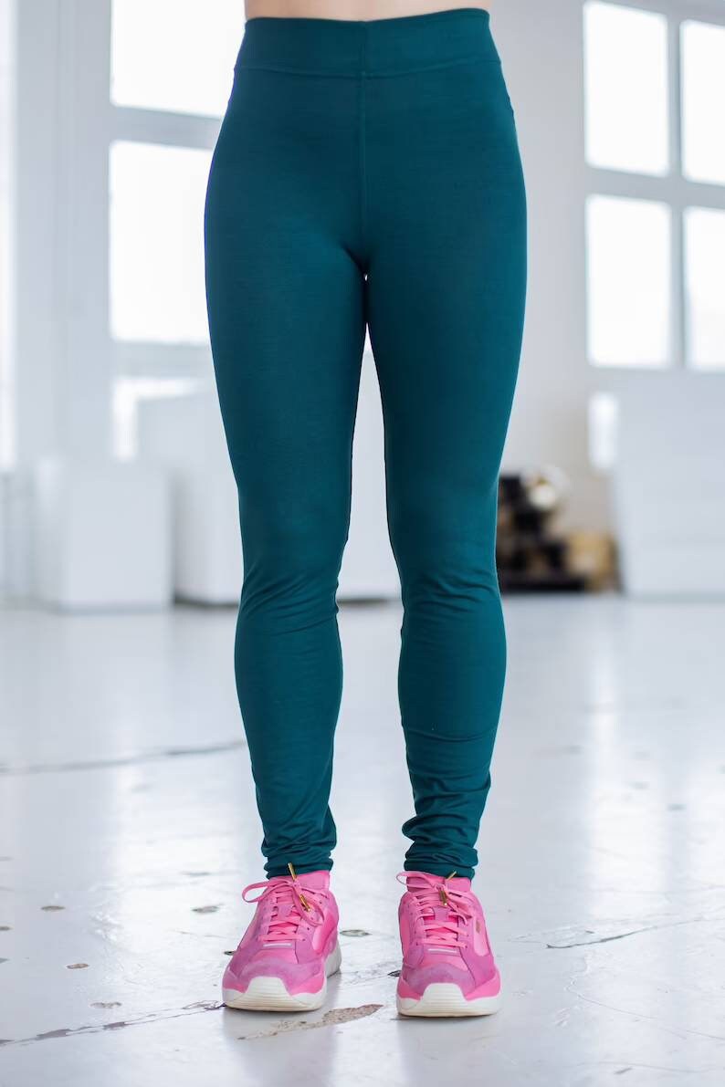 Leggings for women, high waisted leggings, Green leggings, different colours, leggings running, yoga leggings, Casual leggings