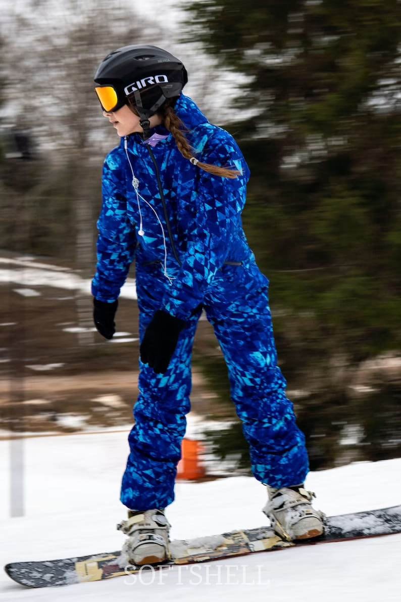 Ski Onesie, Snowboard Suit, Jumpsuit winter, snowboard clothes, ski suit women, Women ski jumpsuit, Blue Skiing Overall, Snowsuit
