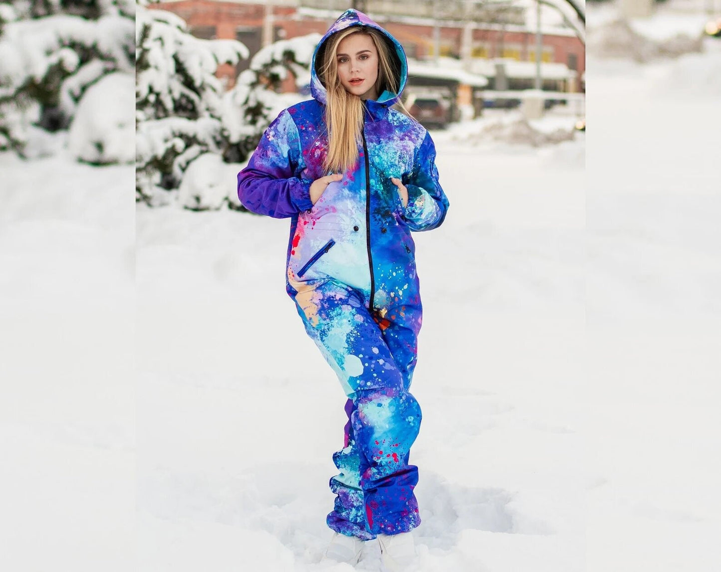 Winter Onesie, Bright Blue jumpsuit, snowboard clothes, Snowboard suit, Skiing Overall, ski suit women, sportswear, Jumpsuit winter, Blue