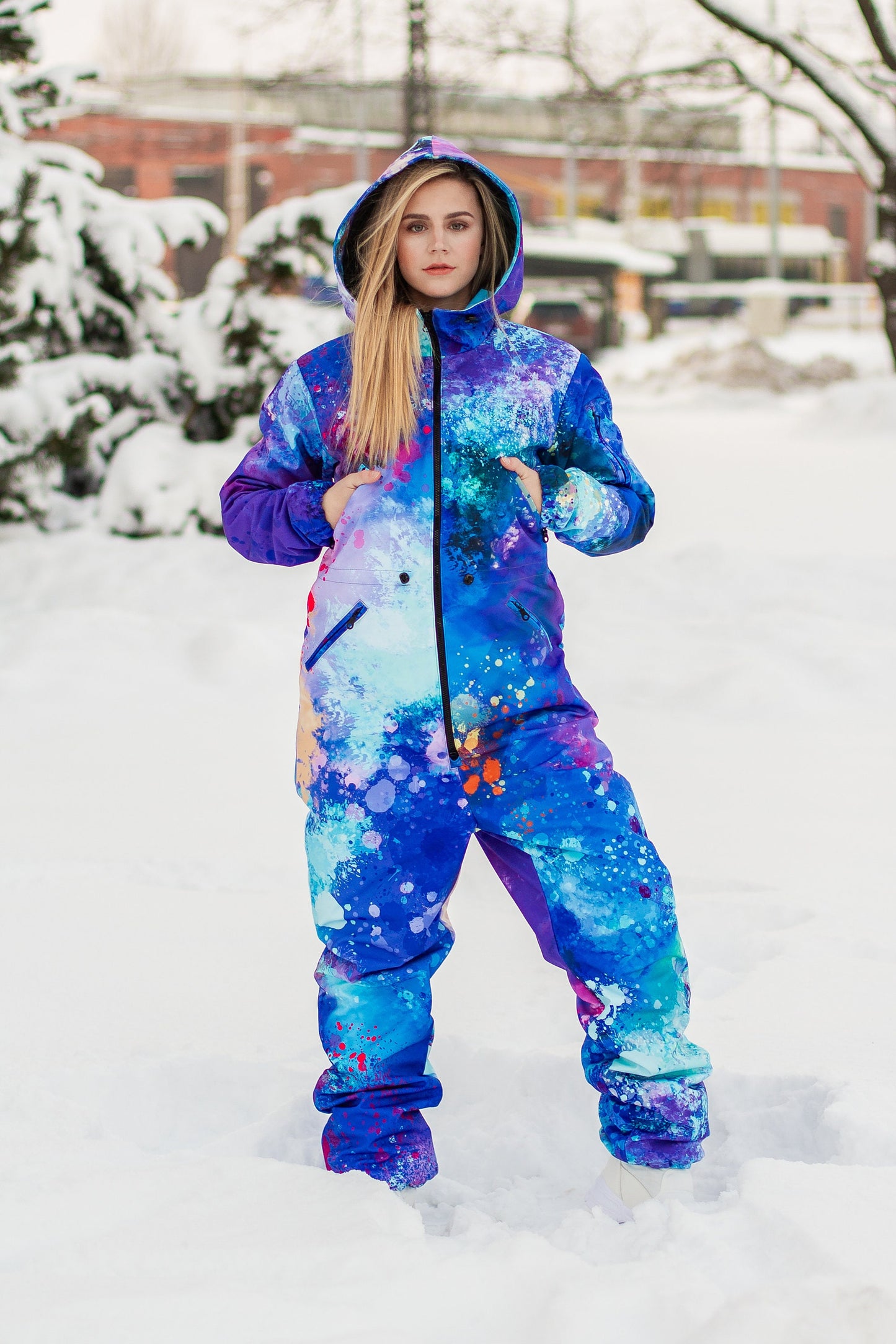 Winter Onesie, Bright Blue jumpsuit, snowboard clothes, Snowboard suit, Skiing Overall, ski suit women, sportswear, Jumpsuit winter, Blue