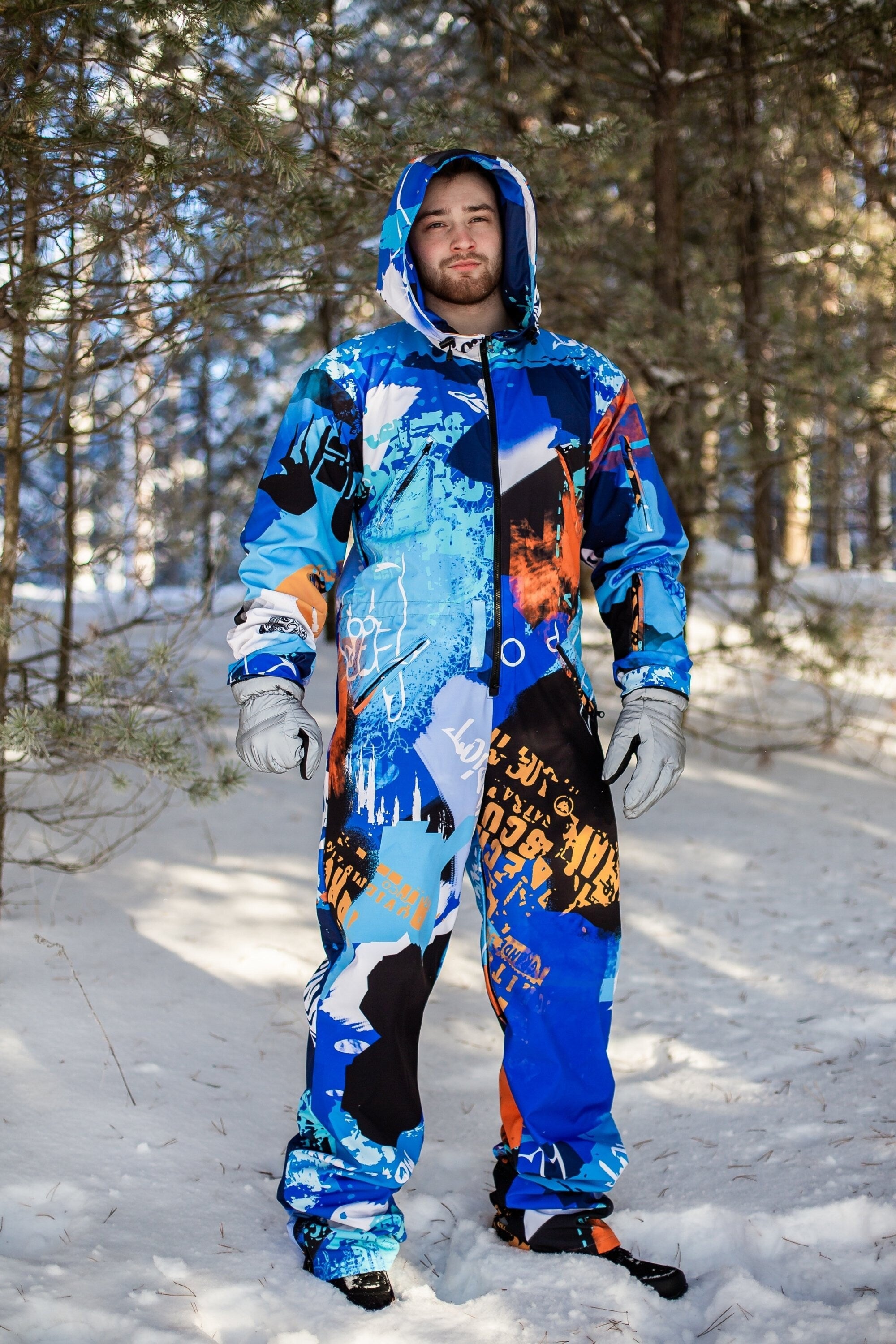 Men s onesie Snowsuit One piece snowsuit for adults MoveAddict