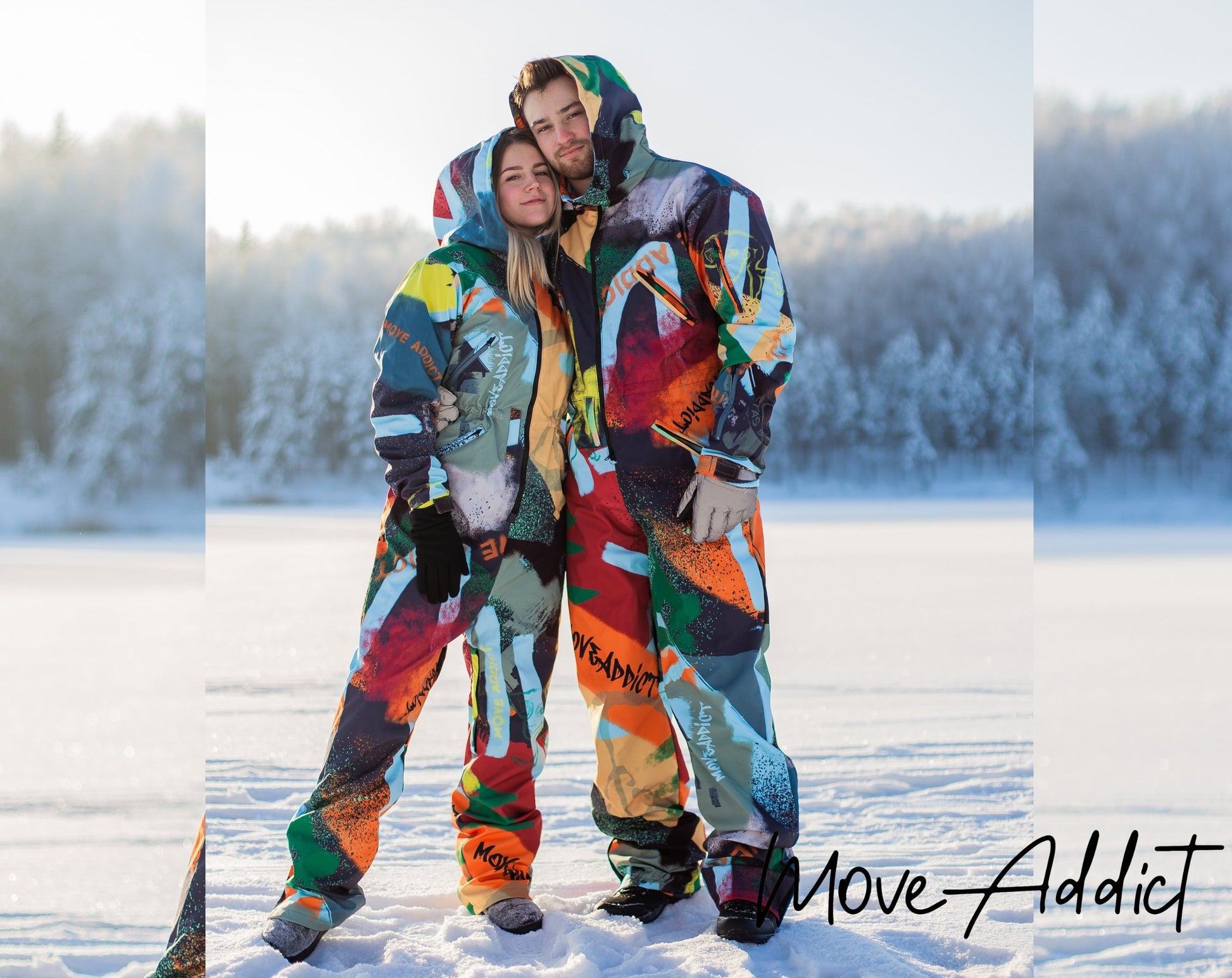 SET: Couple Orange Winter Ski Jumpsuits, Snowboard Clothes, Snowboard suit, Skiing Overall, Ski Suit Women, Matching Onesies, Couple Onesie