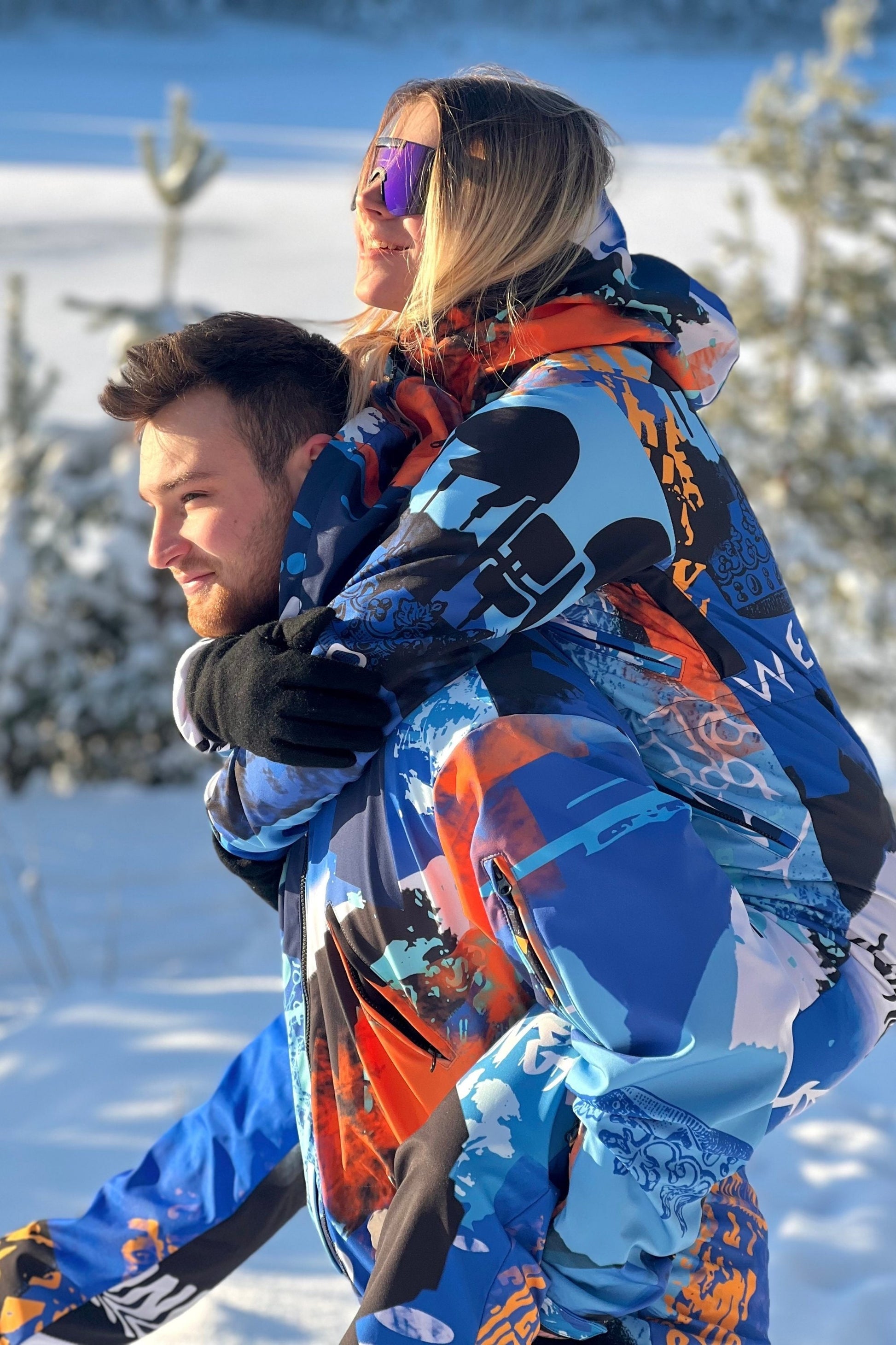 COUPLE SET: Blue Winter Ski Jumpsuits, Snowboard Clothes, Snowboard suit, Skiing Overall, Ski Suit Women, Matching Couple Set, Snow Suit