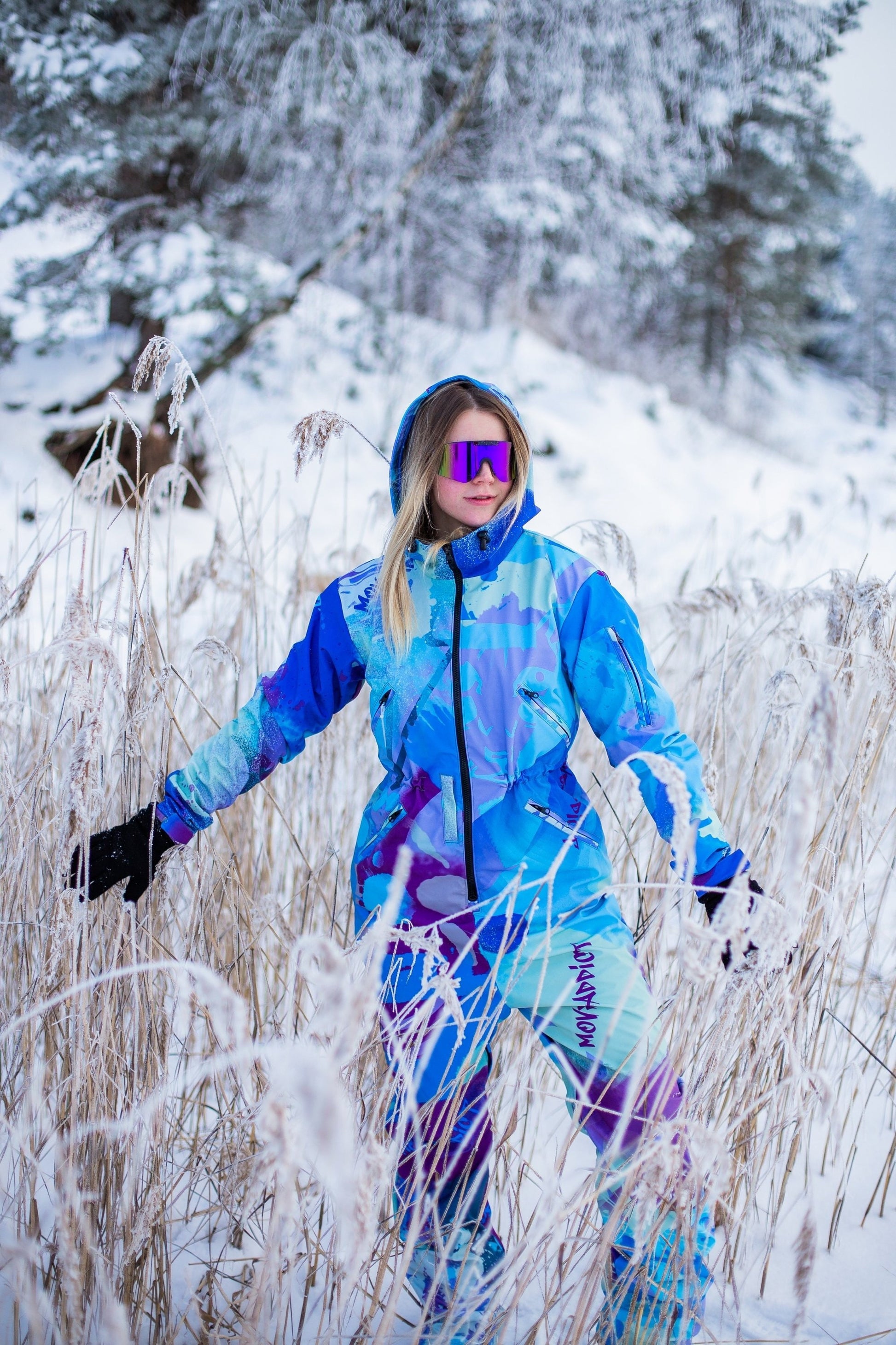 Purple Winter Ski Jumpsuit, Snowboard Clothes, Snowboard suit, Skiing Overall, Ski Suit Women, Jumpsuit winter, Colorful Snow Suit