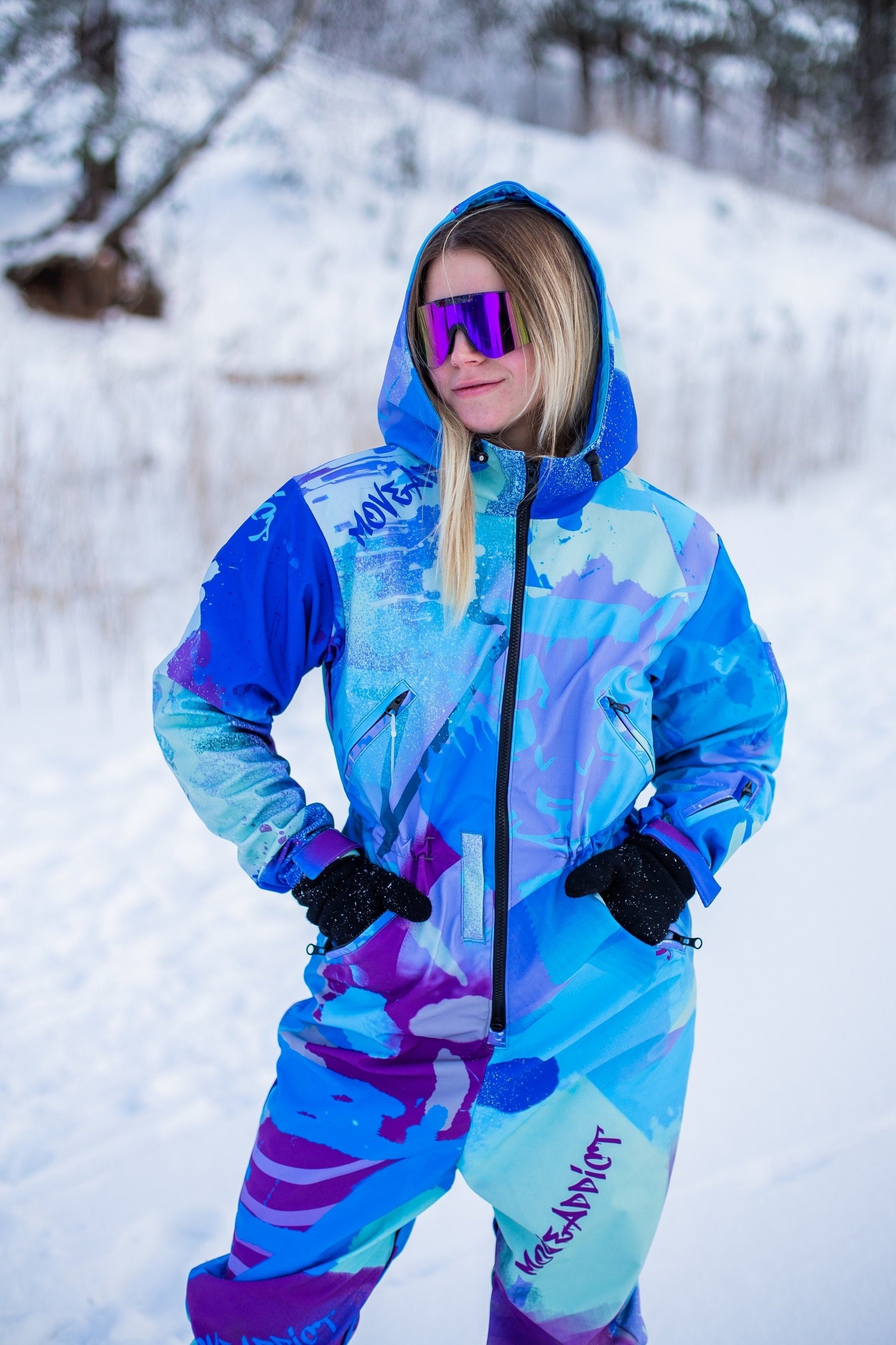 Purple Winter Ski Jumpsuit, Snowboard Clothes, Snowboard suit, Skiing Overall, Ski Suit Women, Jumpsuit winter, Colorful Snow Suit