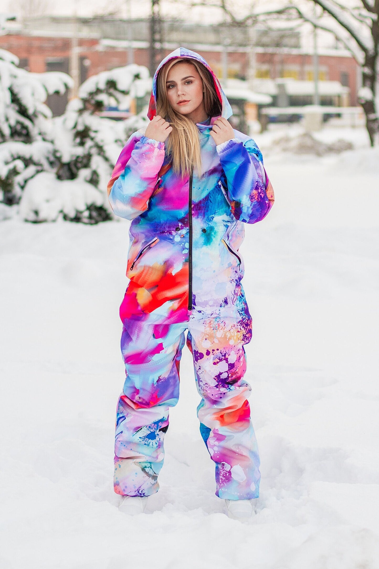 SET: Pink Winter Ski Jumpsuit, Snowboard Clothes, Snowboard suit, Skiing Overall, Women Mountain's clothes, Winter Thermal underwear