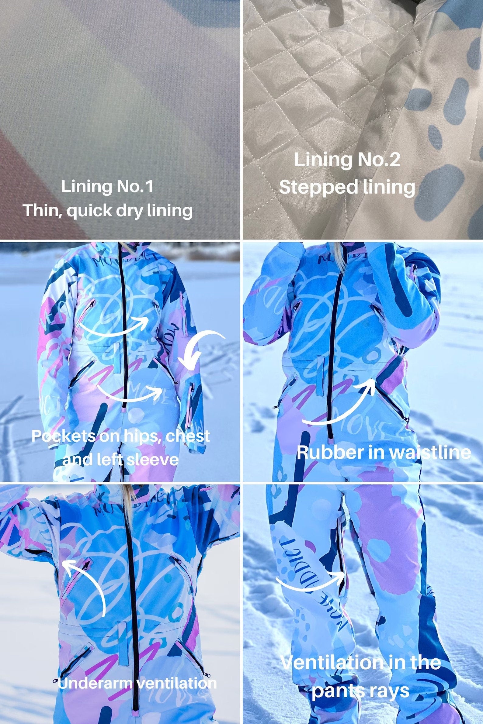 SET: Light Pink Winter Ski Jumpsuit, Snowboard Clothes, Snowboard suit, Skiing Overall, Women Mountain's clothes, Winter Thermal underwear
