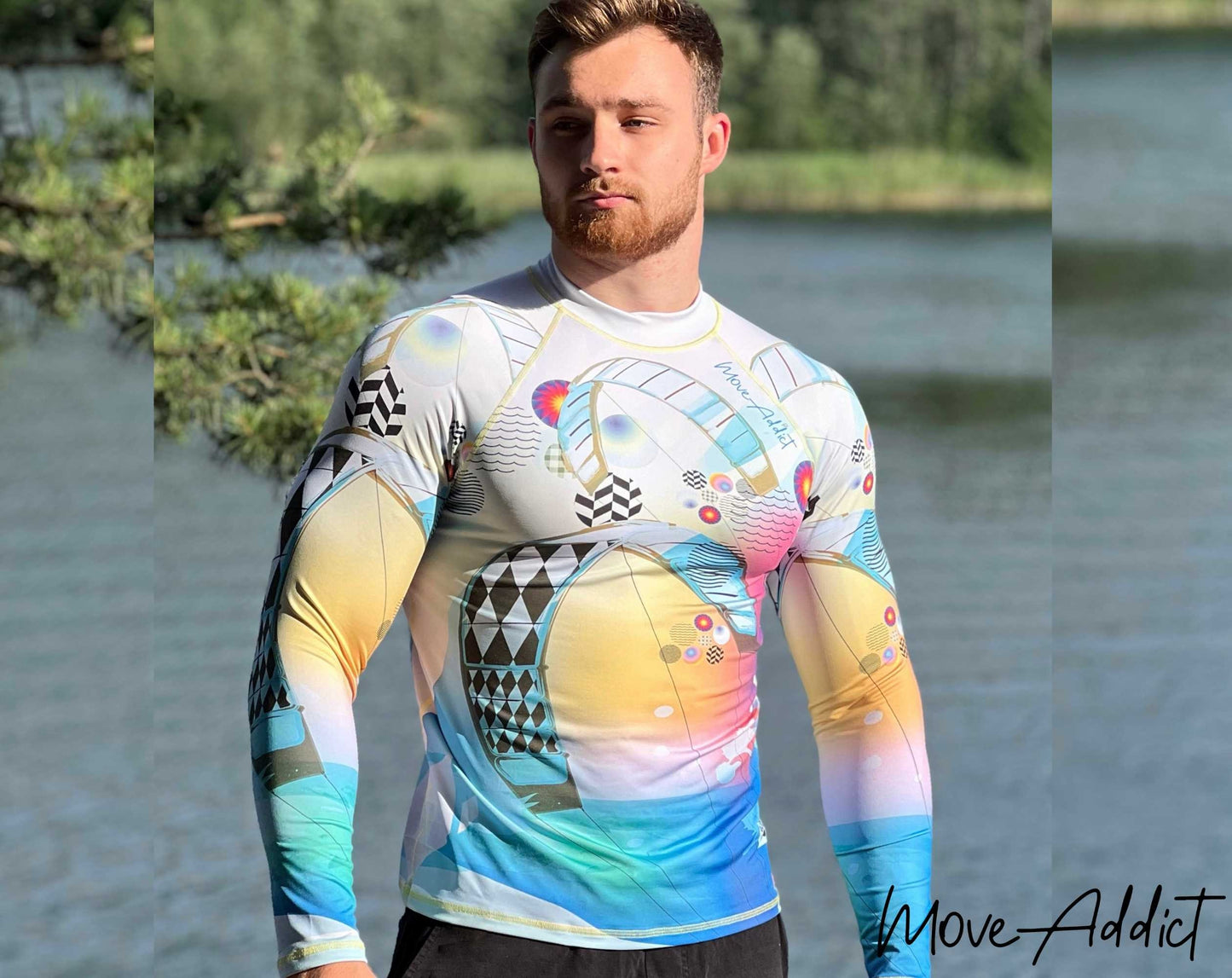 Men's Long Sleeve Rash Guard| For Water Sports| Men's Lycra| Summer water sports outfit| Active lifestyle| Sun and wind protection