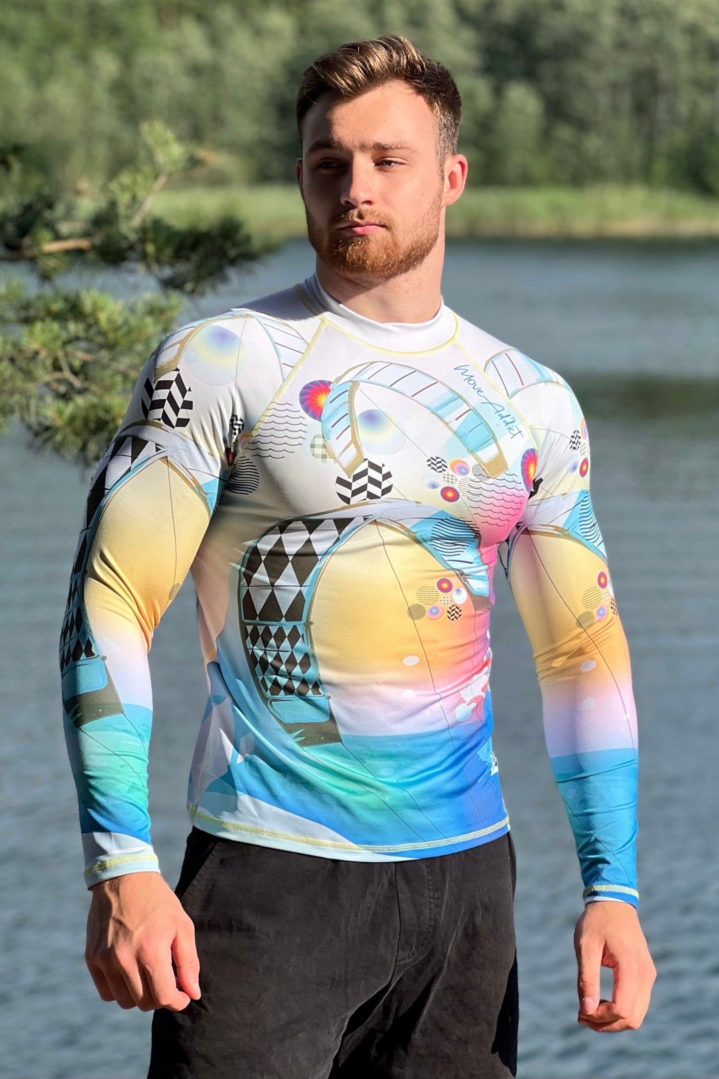 Men's Long Sleeve Rash Guard| For Water Sports| Men's Lycra| Summer water sports outfit| Active lifestyle| Sun and wind protection