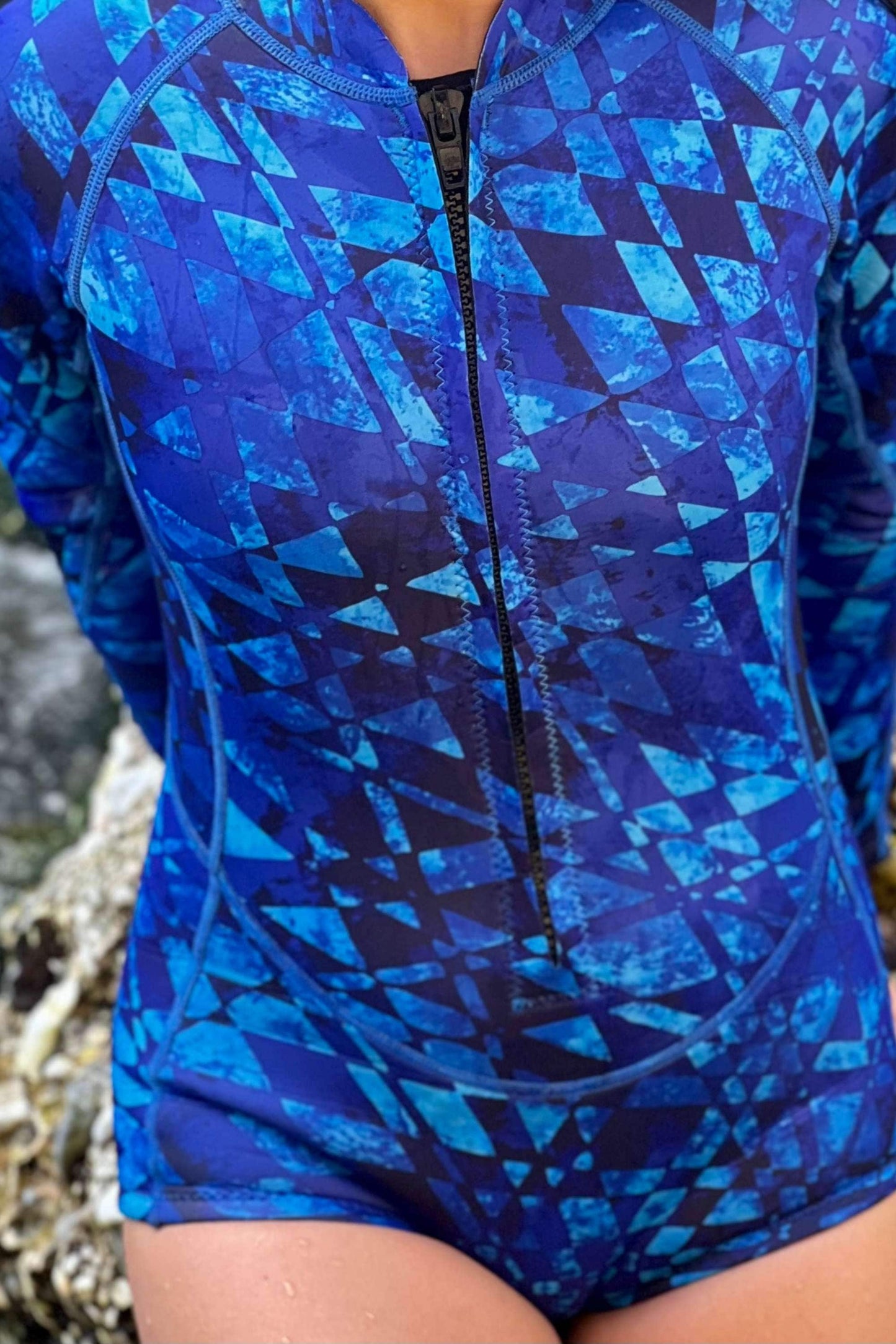 Blue Bright Springsuite| Rush Guard for Women| Water Sports Enthusiasts| Women's Water Adventures |Water sports apparel| Kiteboarding